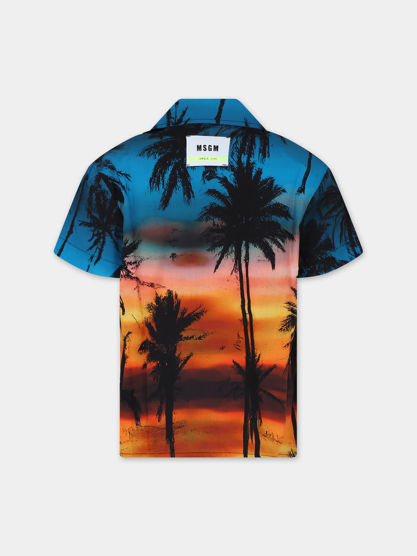 Camicia arancione per bambino con stampa palme,Msgm Kids,S4MSJBSI236 140