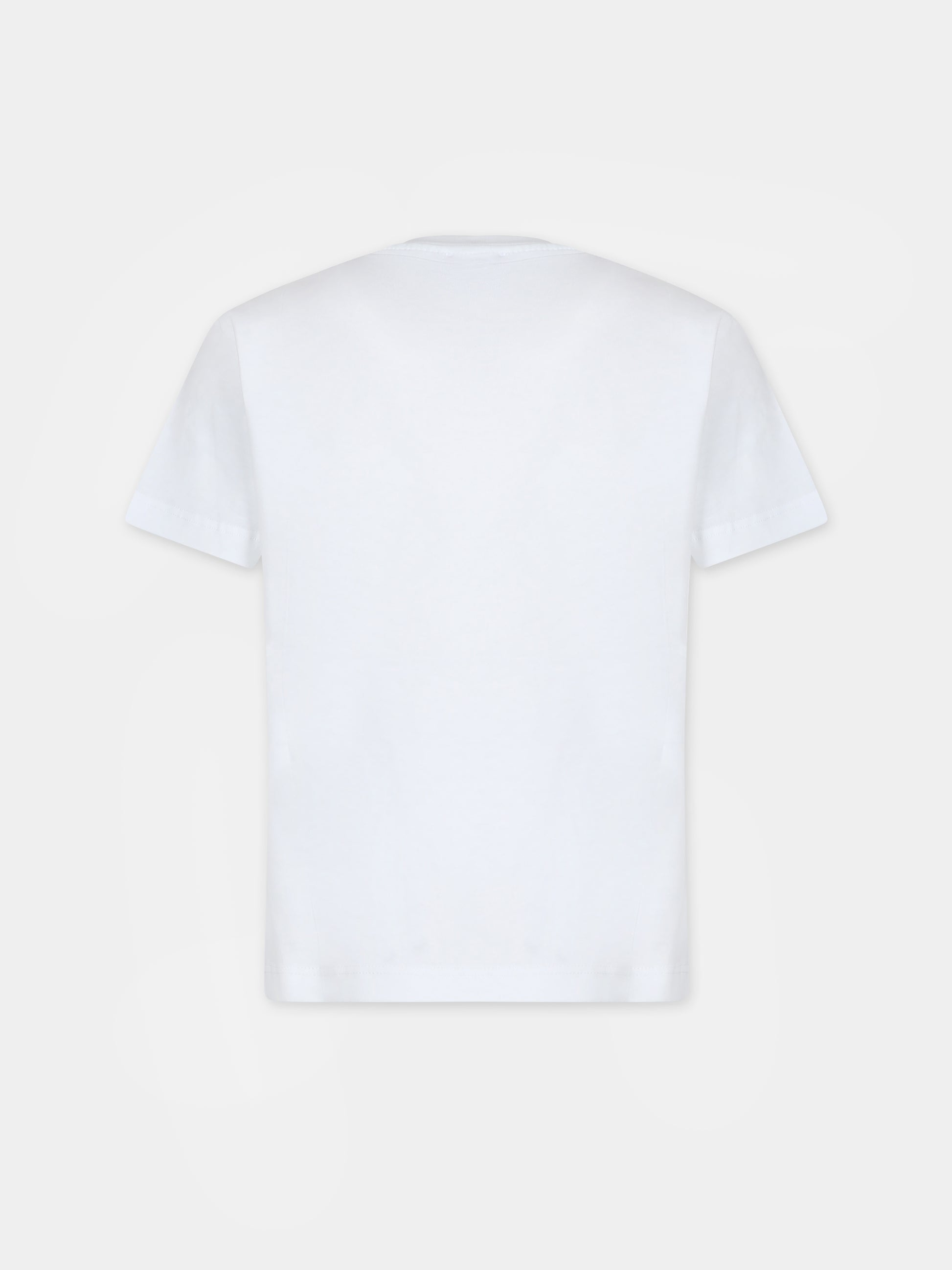 T-shirt bianca per bambino con logo,Msgm Kids,S4MSJBTH257 001