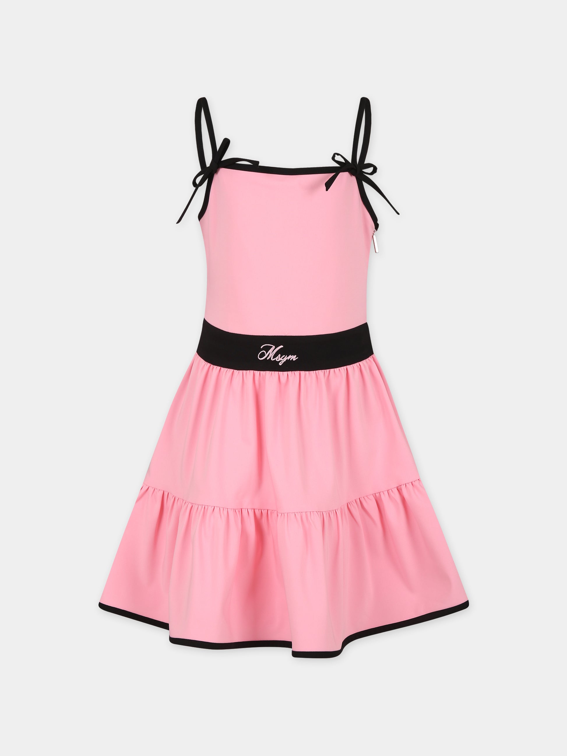 Vestito rosa per bambina con logo,Msgm Kids,S4MSJGDR099 042