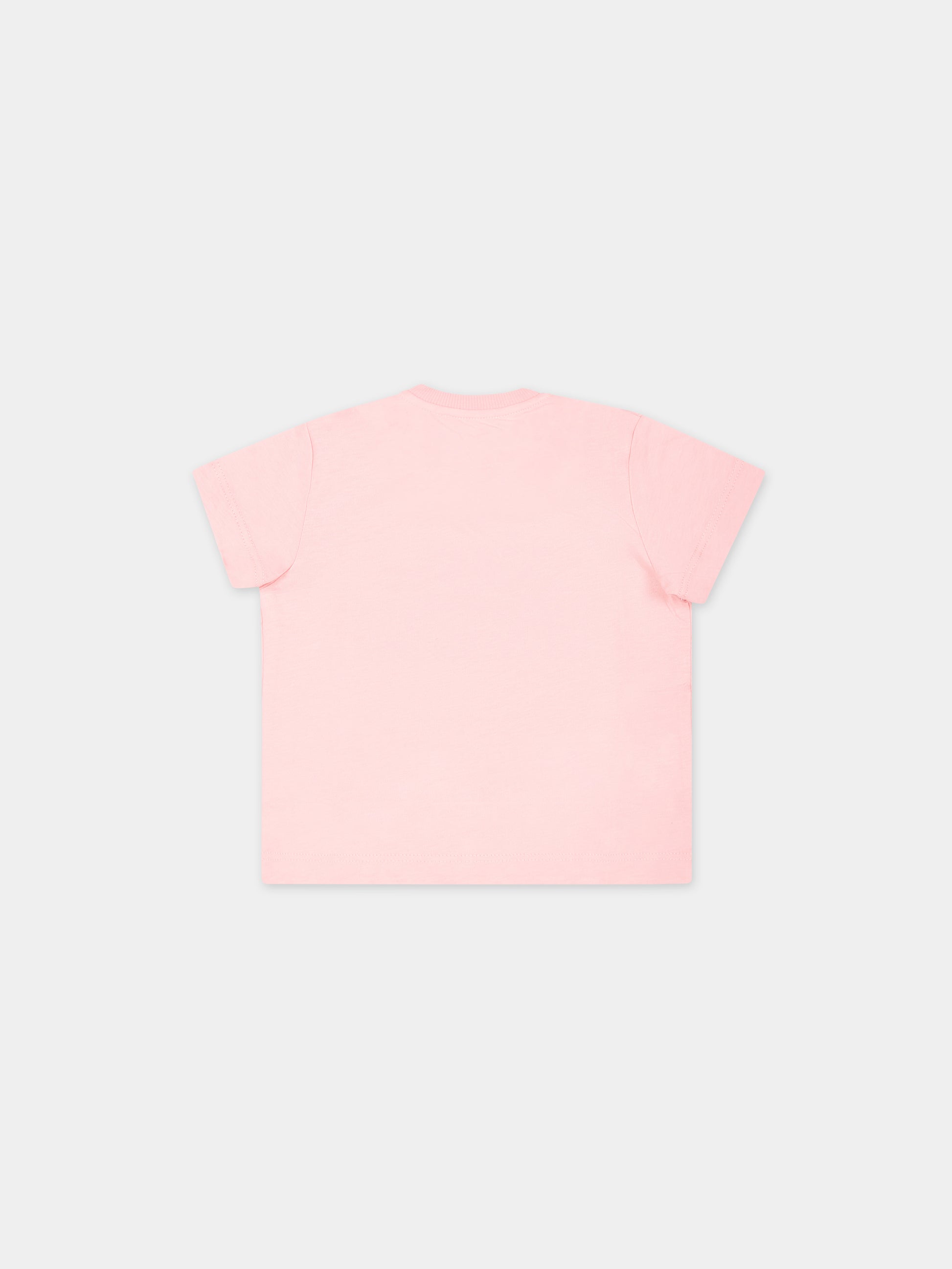 T-shirt rosa per neonata con Teddy Bears,Moschino Kids,MWM032 LAA03 50209