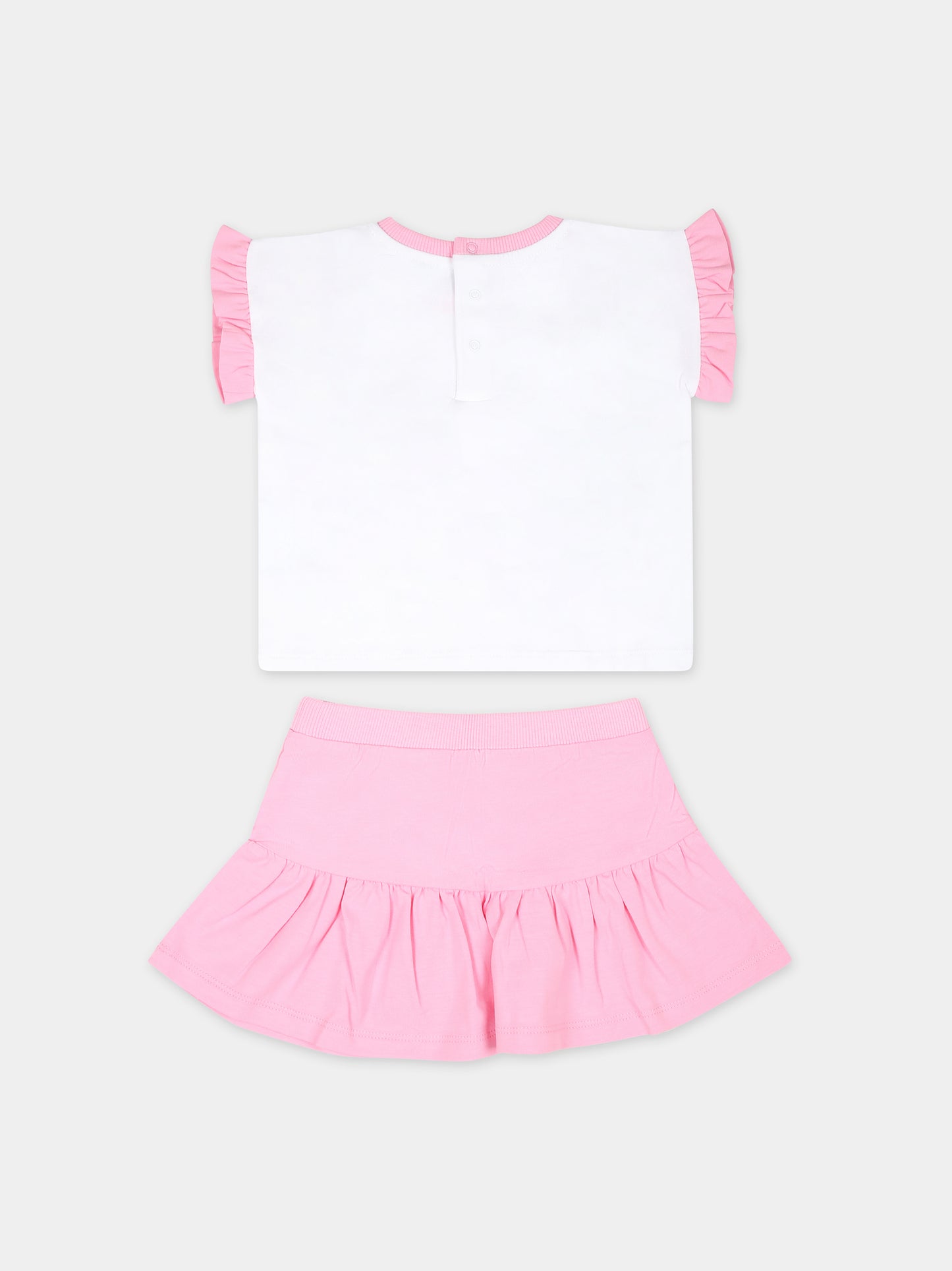 Completo rosa per neonata con Teddy Bear,Moschino Kids,MDG018 LBA00 50206