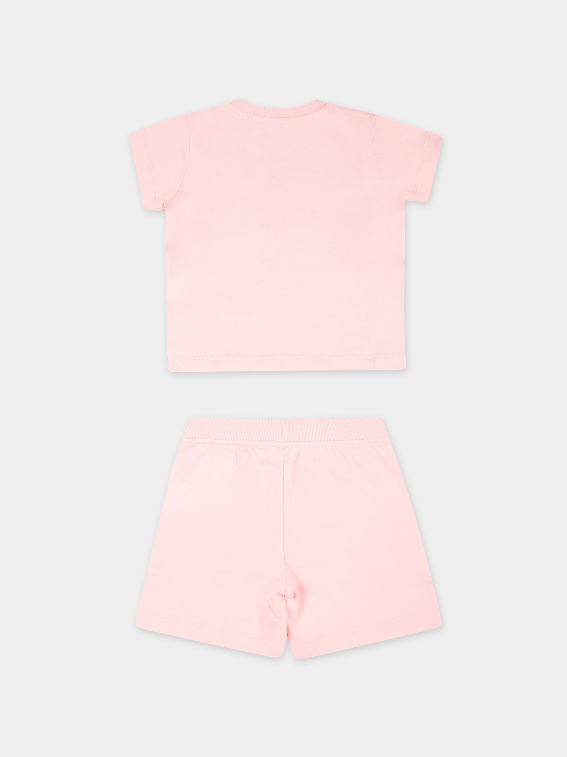 Completo rosa per neonata con Teddy bear e logo,Moschino Kids,MRG00M LAA02 50209