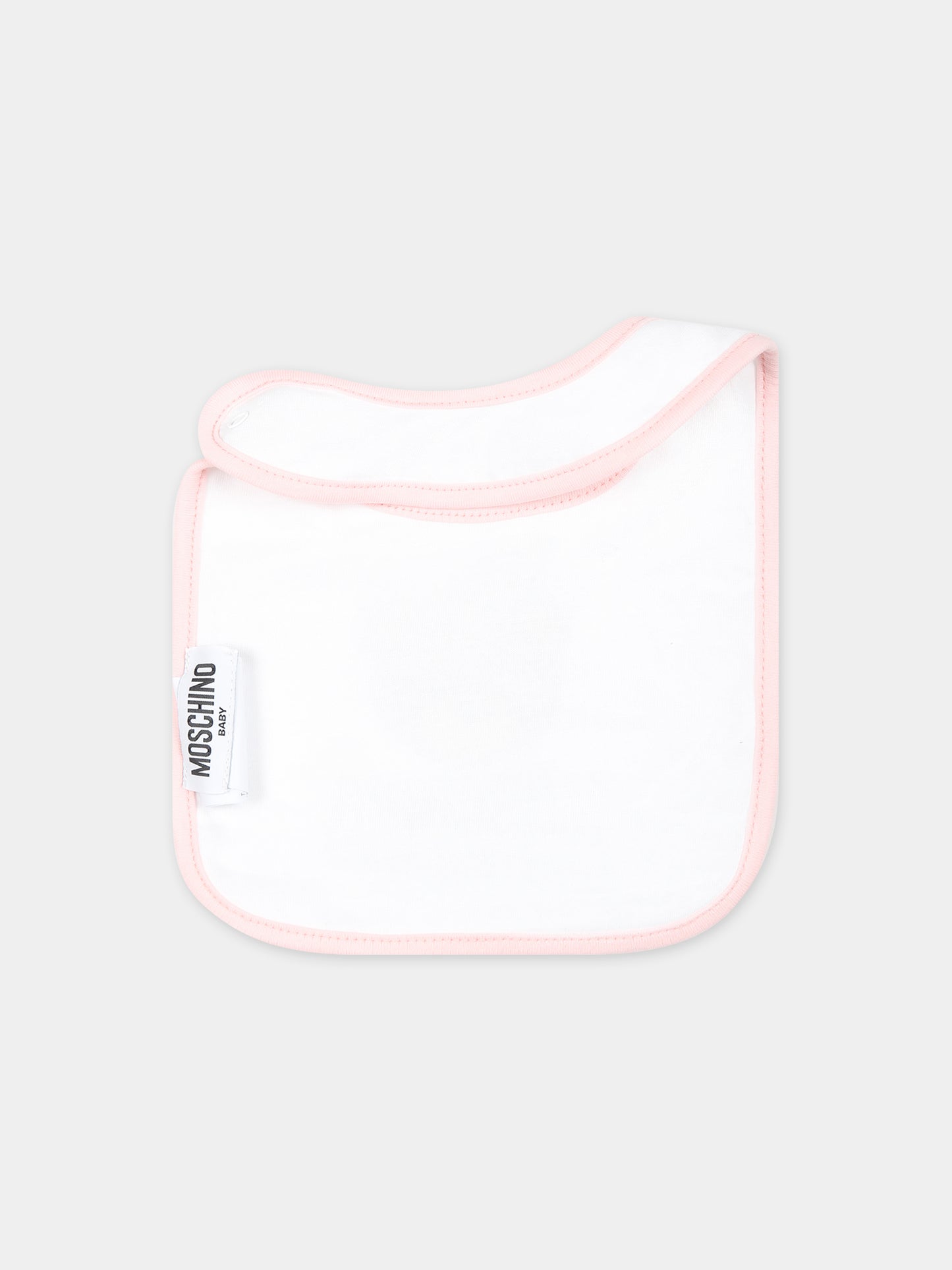 Set bianco per neonata con Teddy Bear e logo,Moschino Kids,MUY062 LAA33 50206