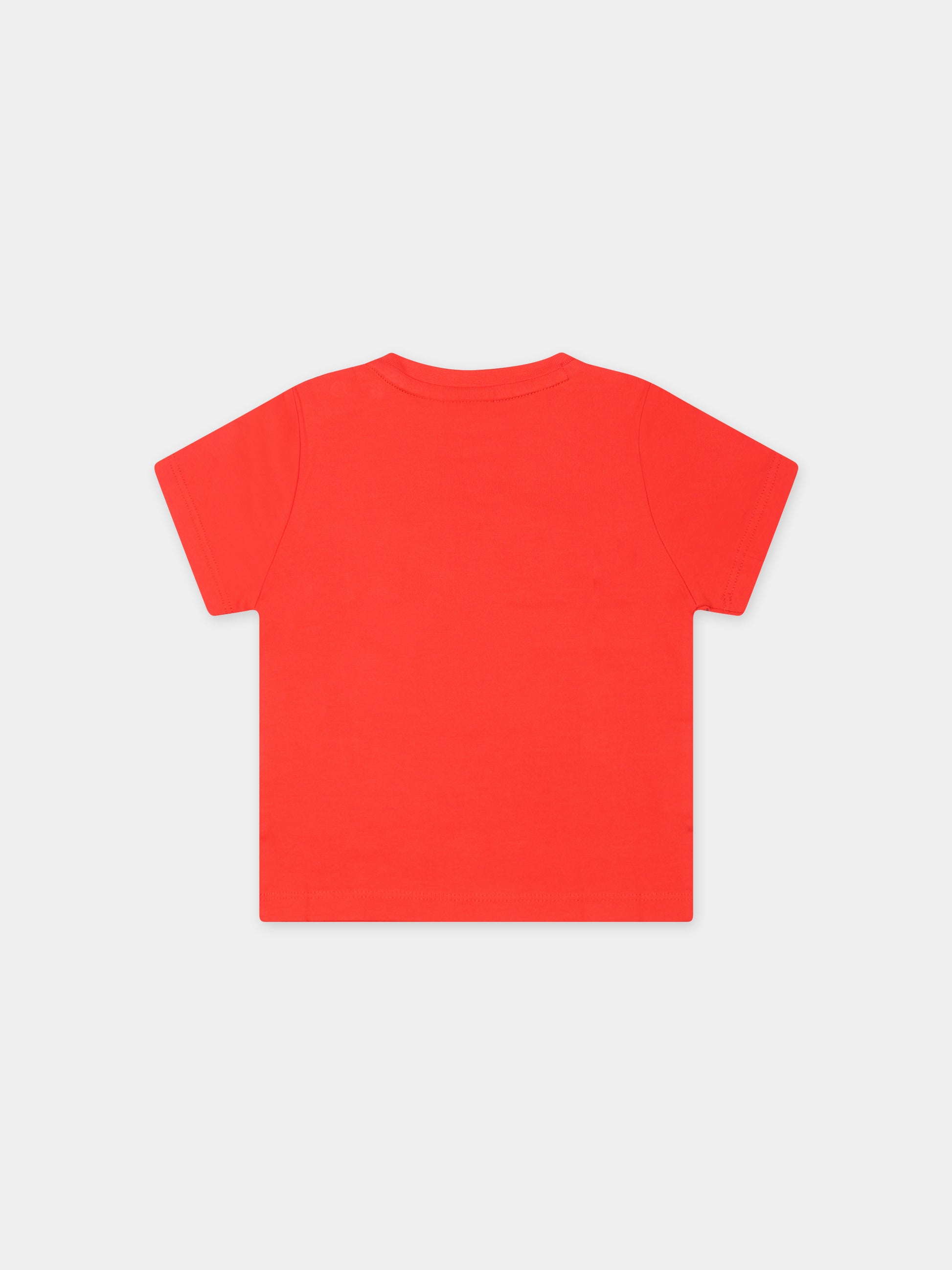 T-shirt rossa per neonato con logo,Boss,J50601 997