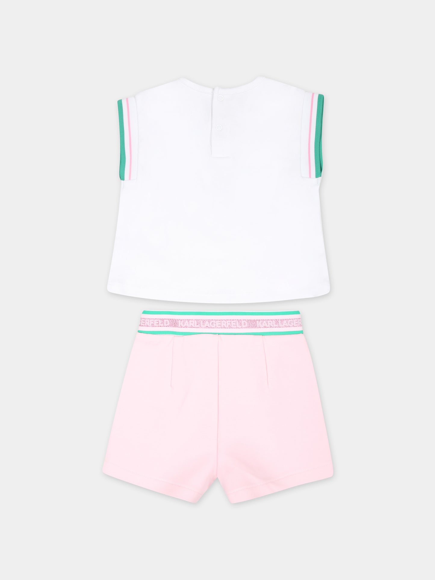 Completo rosa per neonata con Choupette e logo,Karl Lagerfeld Kids,Z30122 N34