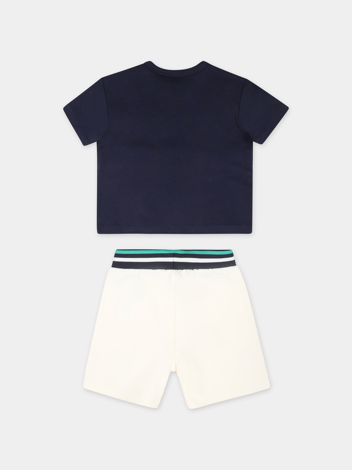 Completo blu per neonato con stampa Karl logo,Karl Lagerfeld Kids,Z30130 N58
