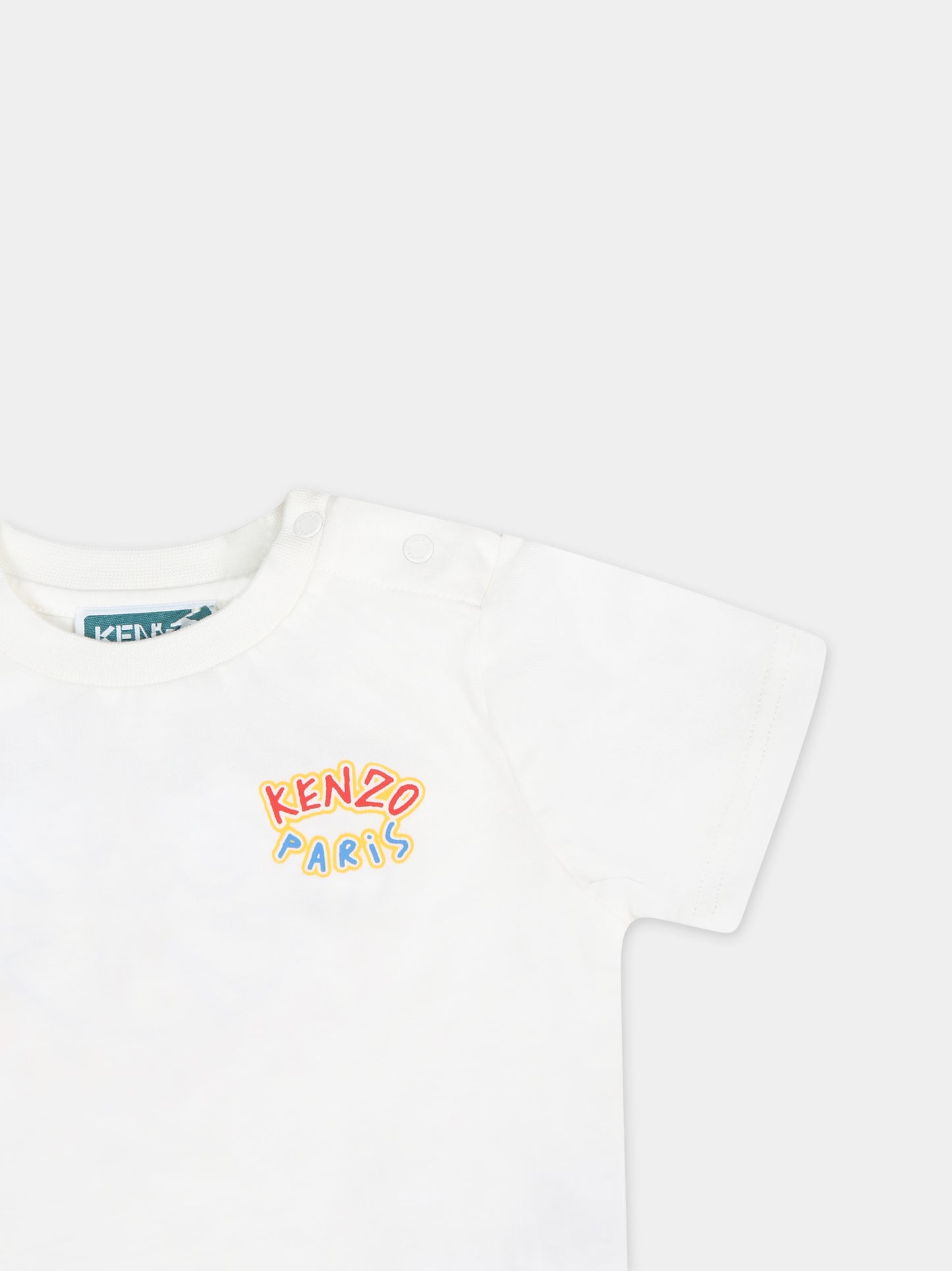 Completo avorio per neonato con stampa e logo,Kenzo Kids,K60140 12P