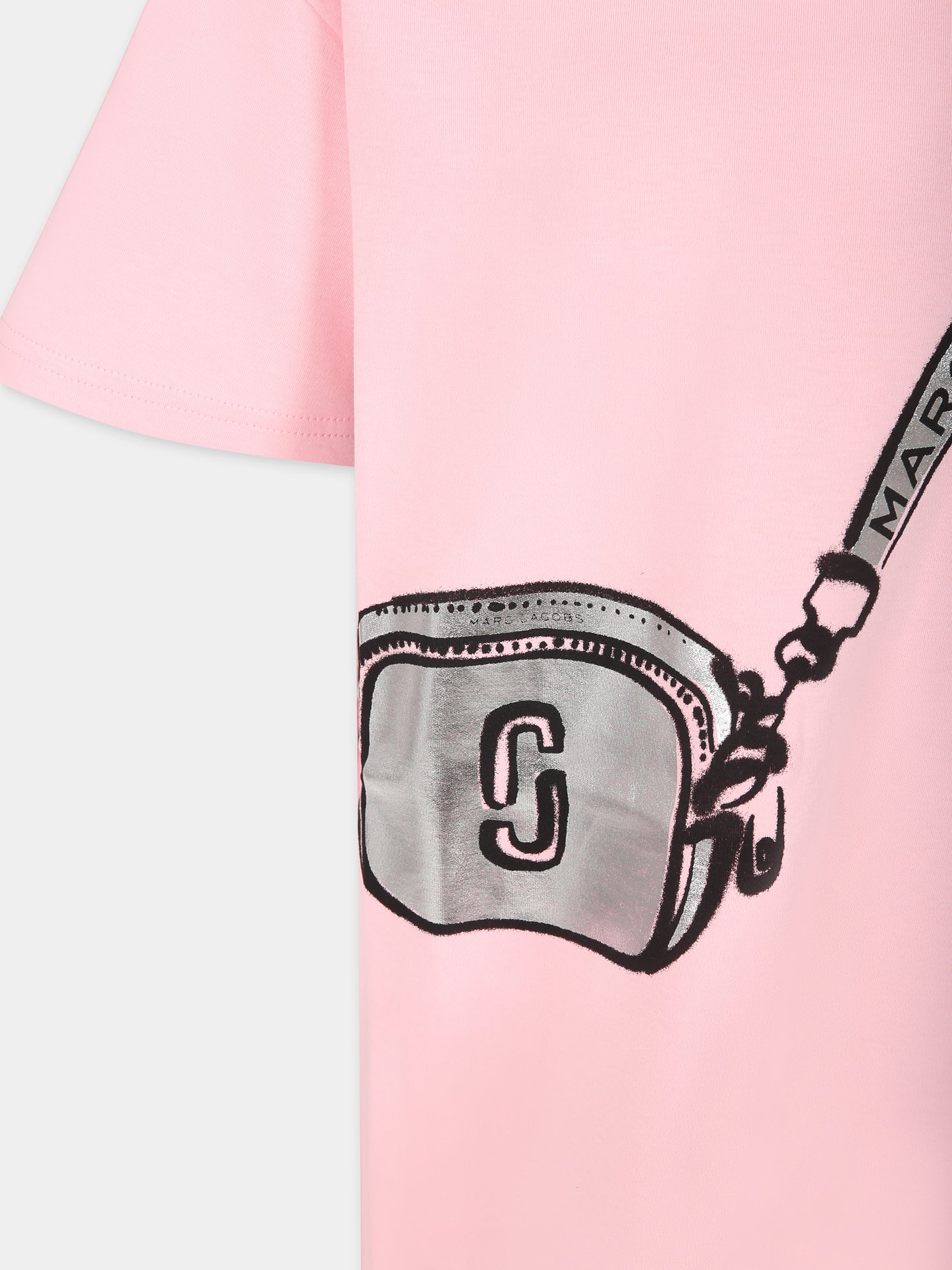 Vestito rosa per bambina con stampa borsa e logo,Marc Jacobs,W60072 45T
