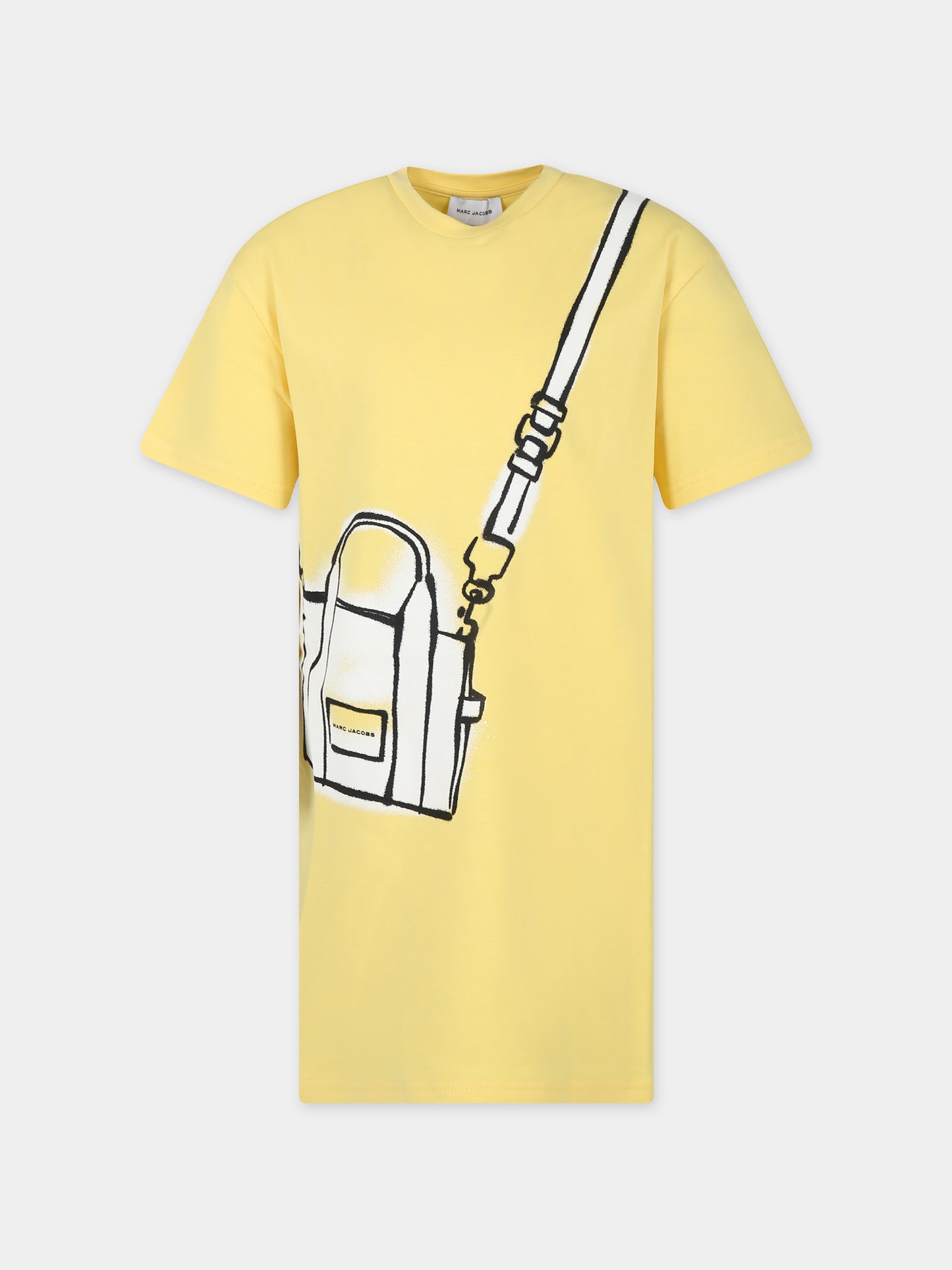 Vestito giallo per bambina con stampa borsa e logo,Marc Jacobs,W60072 577