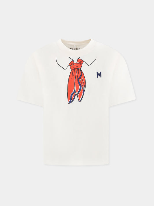 T-shirt ivoire pour enfants avec foulard