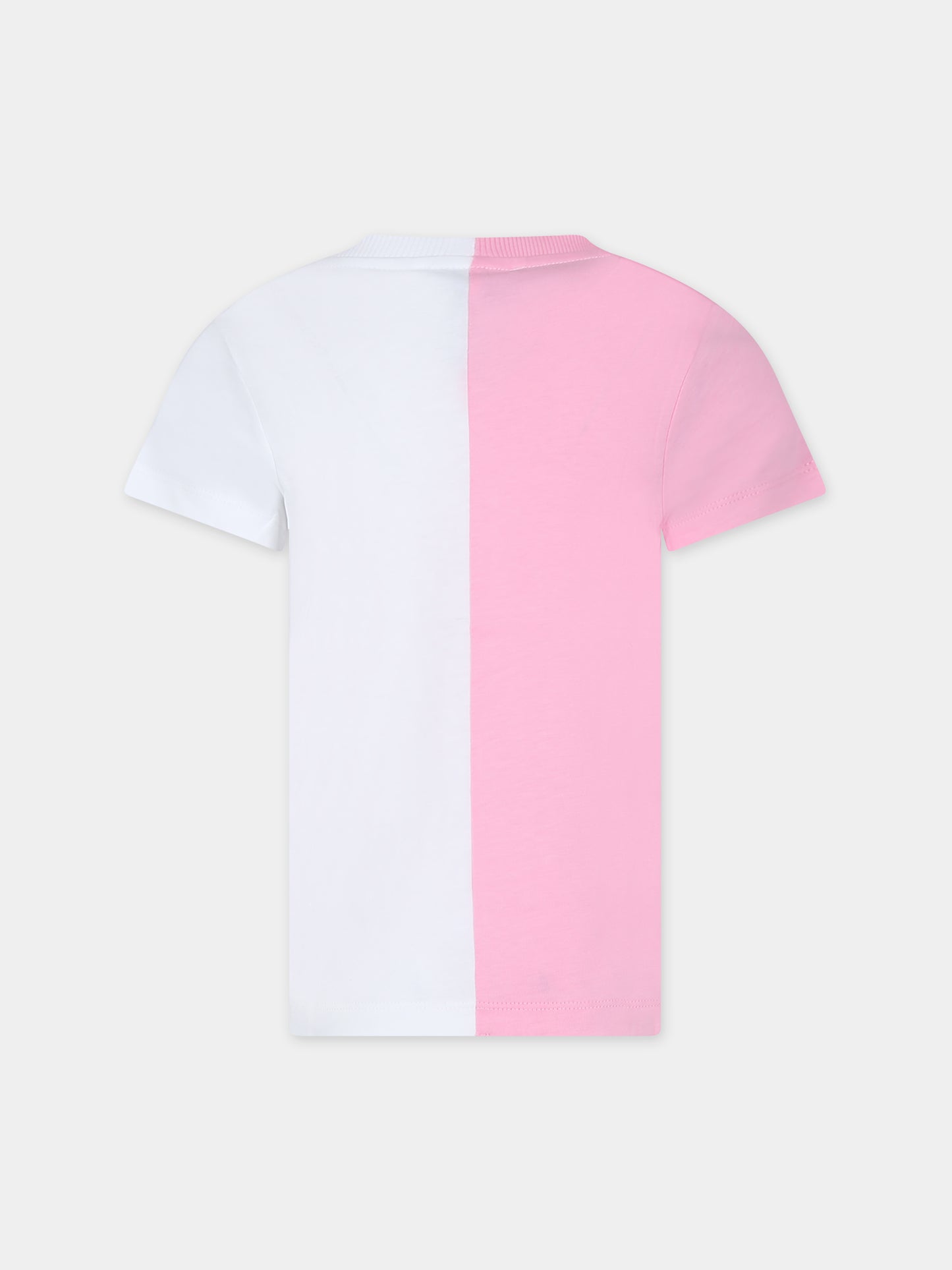 T-shirt rosa per bambina con Teddy Bear e logo,Moschino Kids,HUM04I LAA02 50206