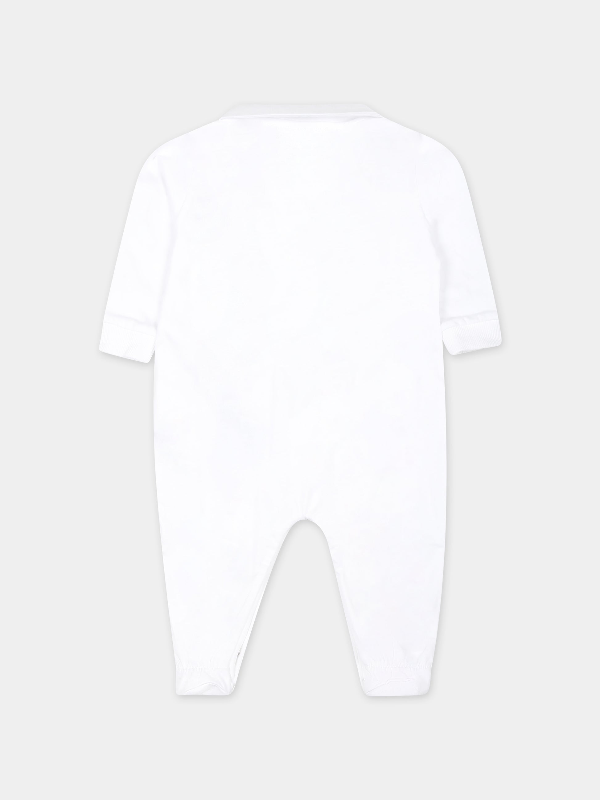 Tutina bianca per neonati con Teddy Bear elogo,Moschino Kids,MUY06K LAA17 10101