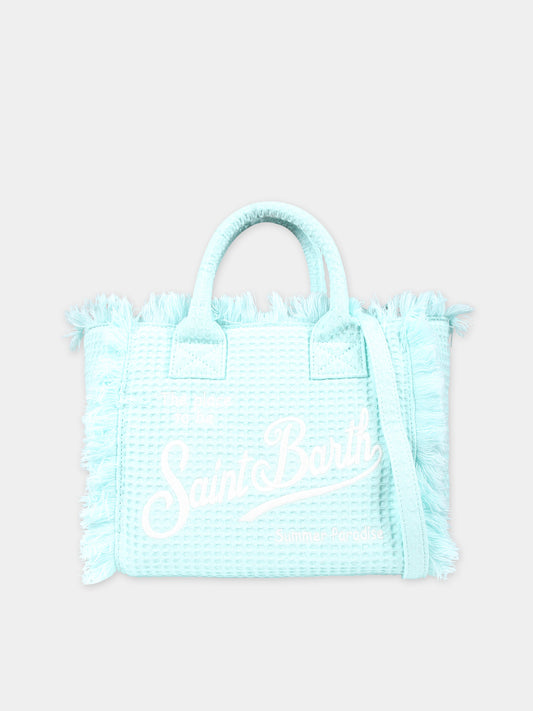 Borsa mare celeste per bambina con logo,Mc2 Saint Barth,COL0005 00193F