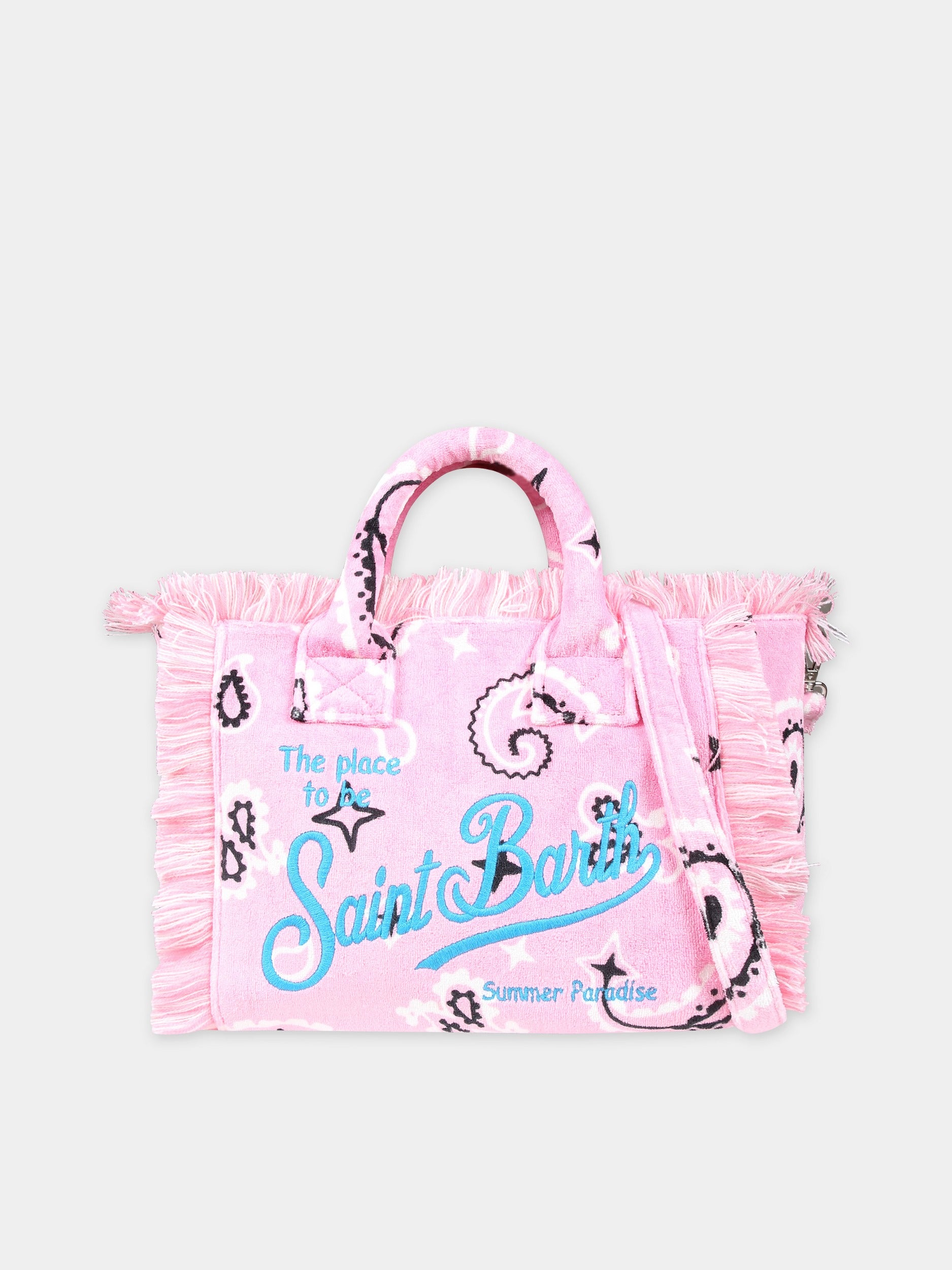 Borsa mare rosa per bambina con stampa paisley,Mc2 Saint Barth,COL0005 00873D