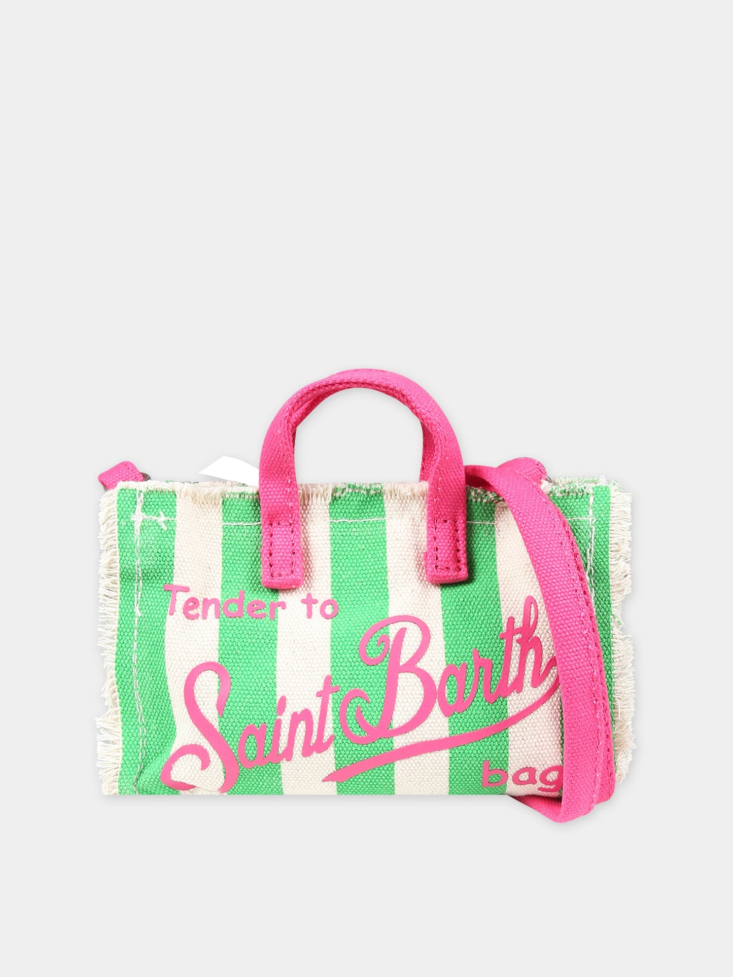 Borsa porta cellulare verde per bambina con logo,Mc2 Saint Barth,PHONE001 01517F