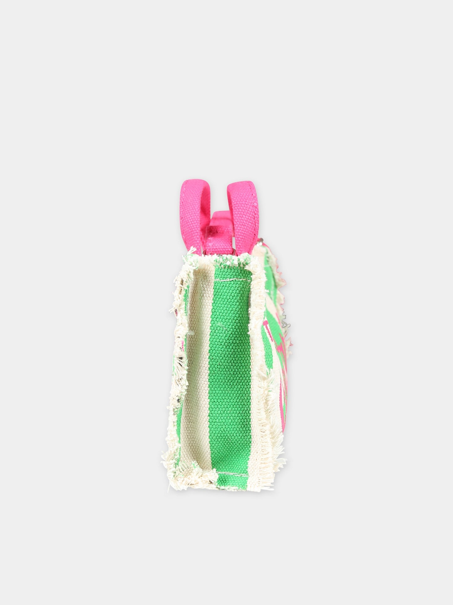 Borsa porta cellulare verde per bambina con logo,Mc2 Saint Barth,PHONE001 01517F