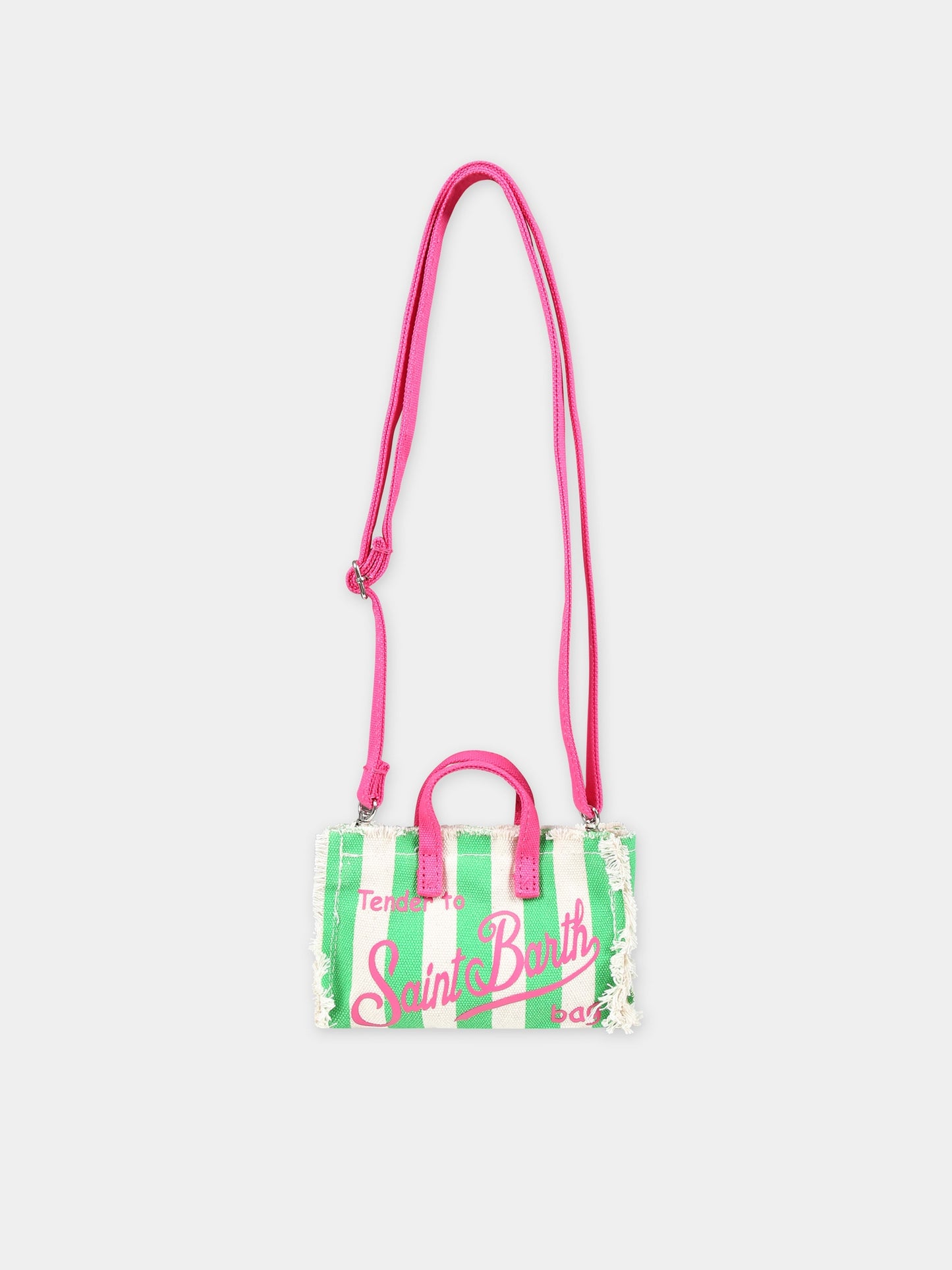 Borsa porta cellulare verde per bambina con logo,Mc2 Saint Barth,PHONE001 01517F