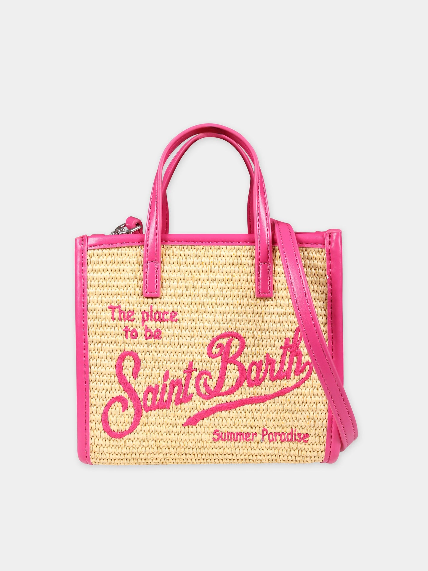Borsa mare beige per bambina con logo,Mc2 Saint Barth,VIVM001 00130F