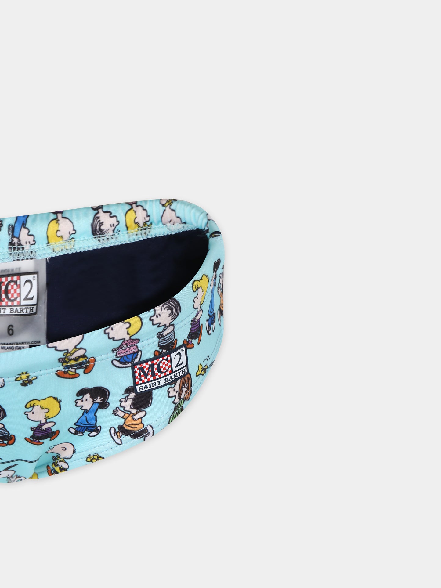 Slip mare celeste per bambino con stampa Peanuts,Mc2 Saint Barth,BIL0001 00714F