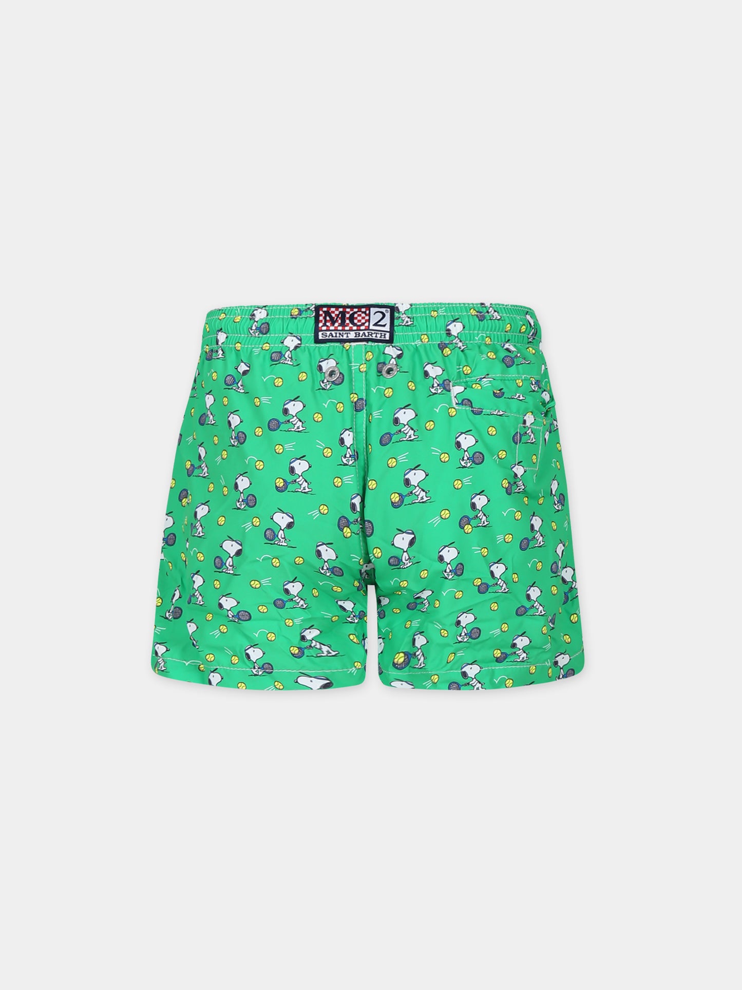 Boxer mare verde per bambino con stampa Snoopy,Mc2 Saint Barth,JEA0004 02609F