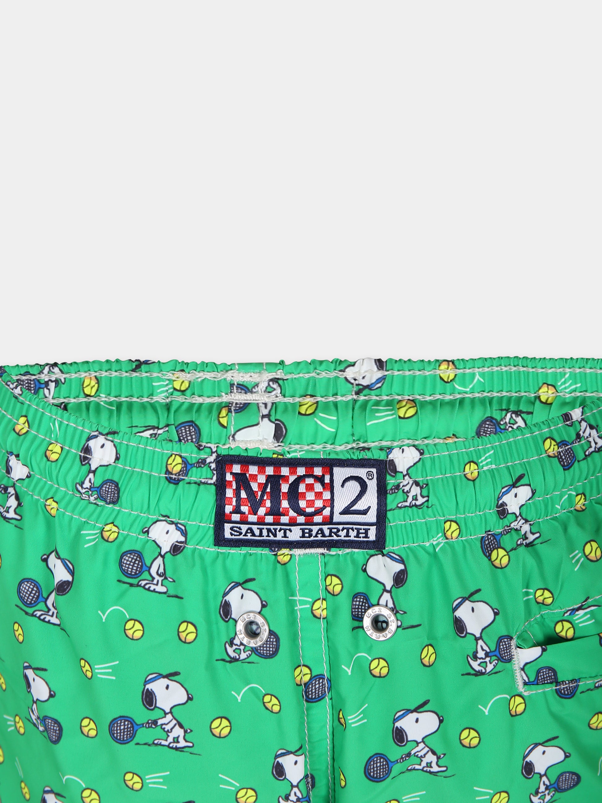 Boxer mare verde per bambino con stampa Snoopy,Mc2 Saint Barth,JEA0004 02609F