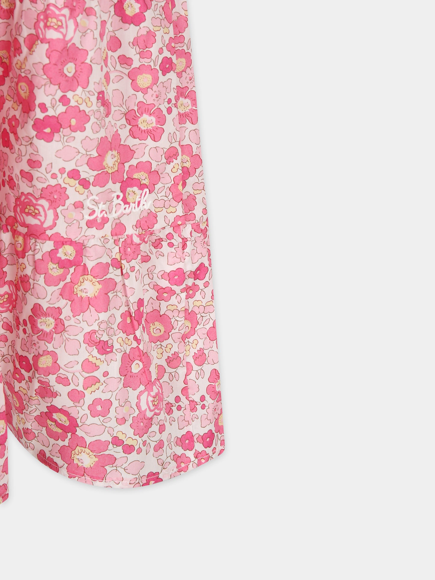 Vestito rosa per bambina con stampa floreale,Mc2 Saint Barth,JME001 02874F