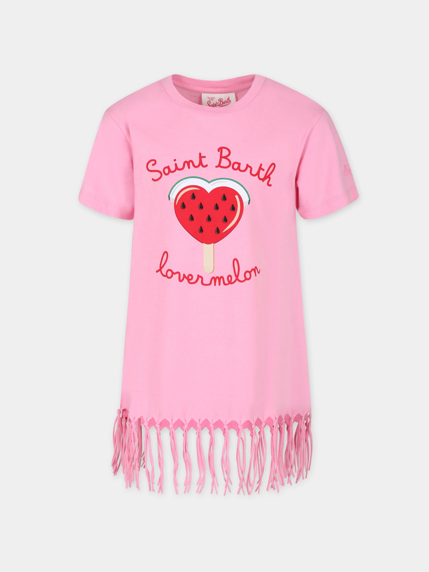 Vestito rosa per bambina con stampa anguria,Mc2 Saint Barth,ABY0001 00474F