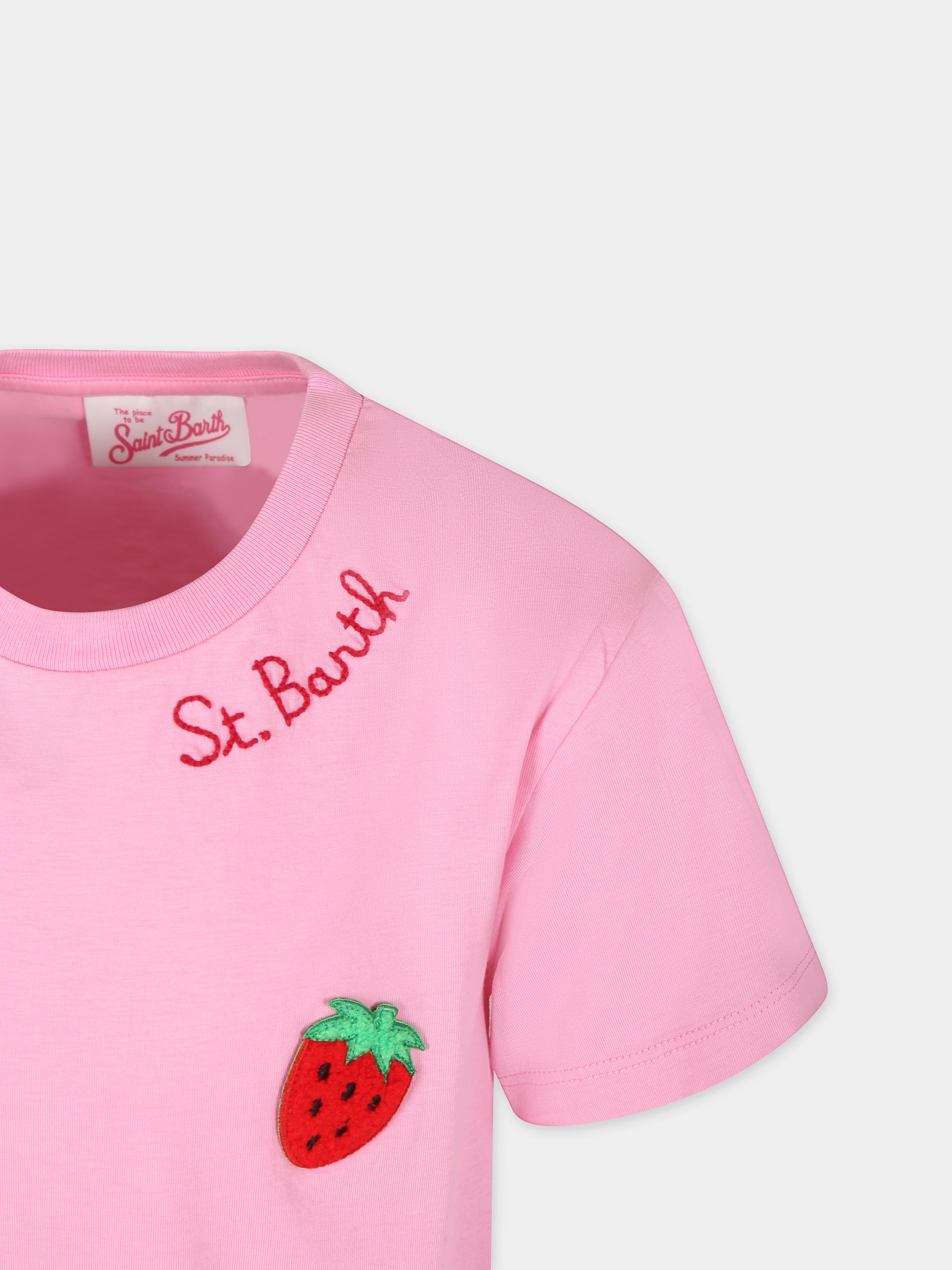 Vestito rosa per bambina con fragole,Mc2 Saint Barth,ABY0001 02547F