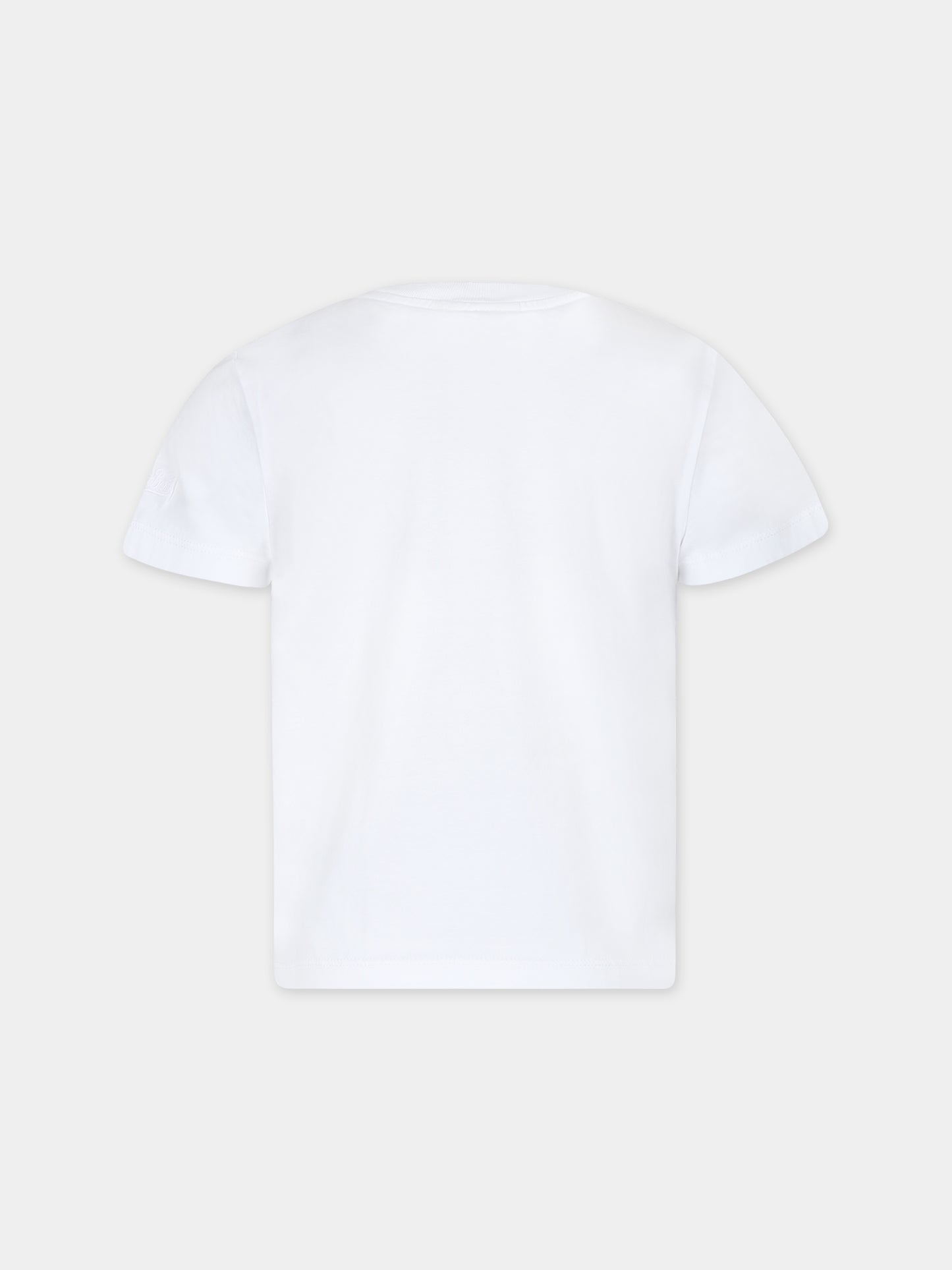 T-shirt bianca per bambina con stampa fragola,Mc2 Saint Barth,ELLY001 00467F