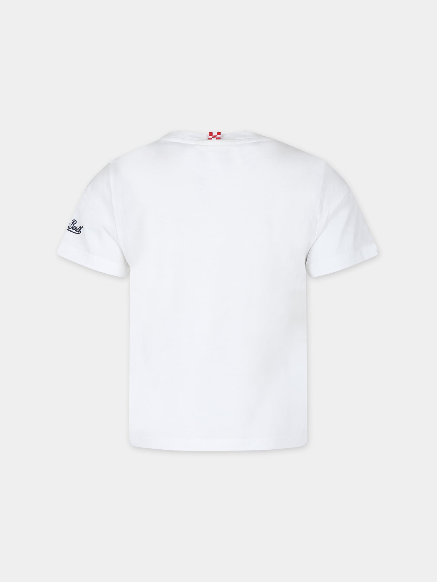 T-shirt bianca per bambino con stampa papera,Mc2 Saint Barth,TSH0001 02310F