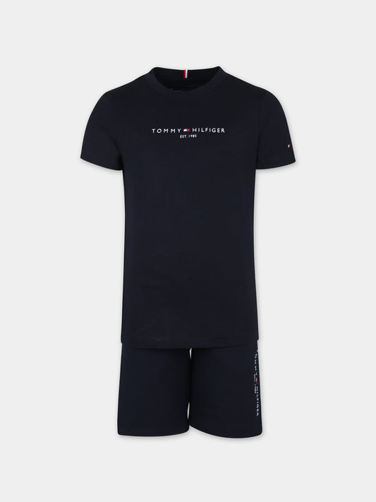 Completo blu per bambino con logo,Tommy Hilfiger Junior,24STHKB0KB08829J DW