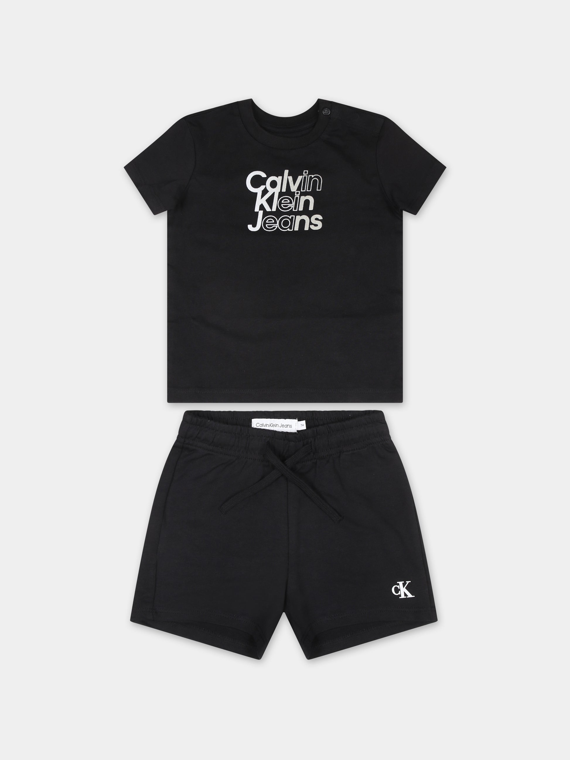 Completo nero per neonato con logo,Calvin Klein Kids,24SCKIN0IN00175 BEH