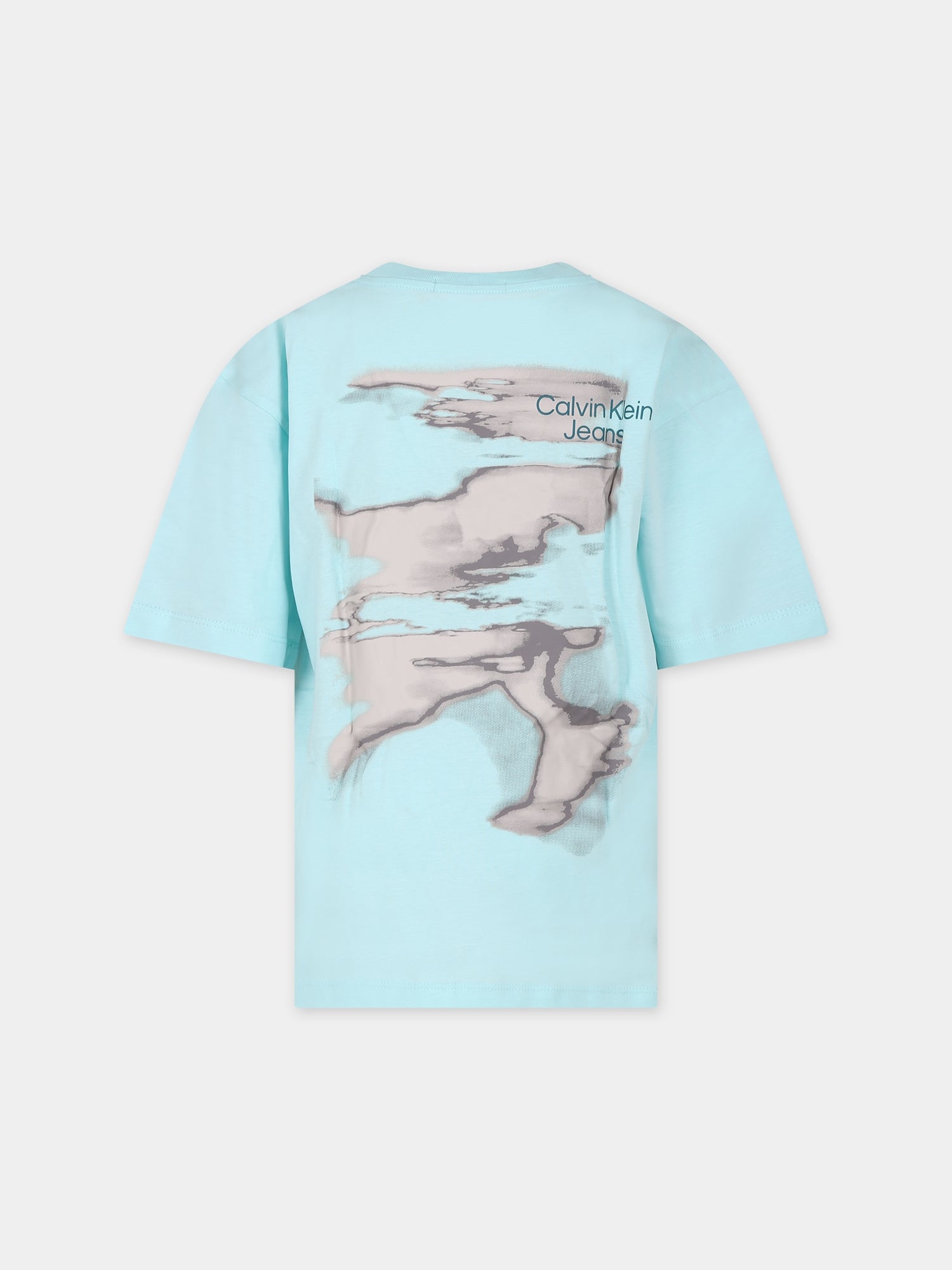 T-shirt celeste per bambino con logo,Calvin Klein Kids,24SCKIB0IB02034T CCP