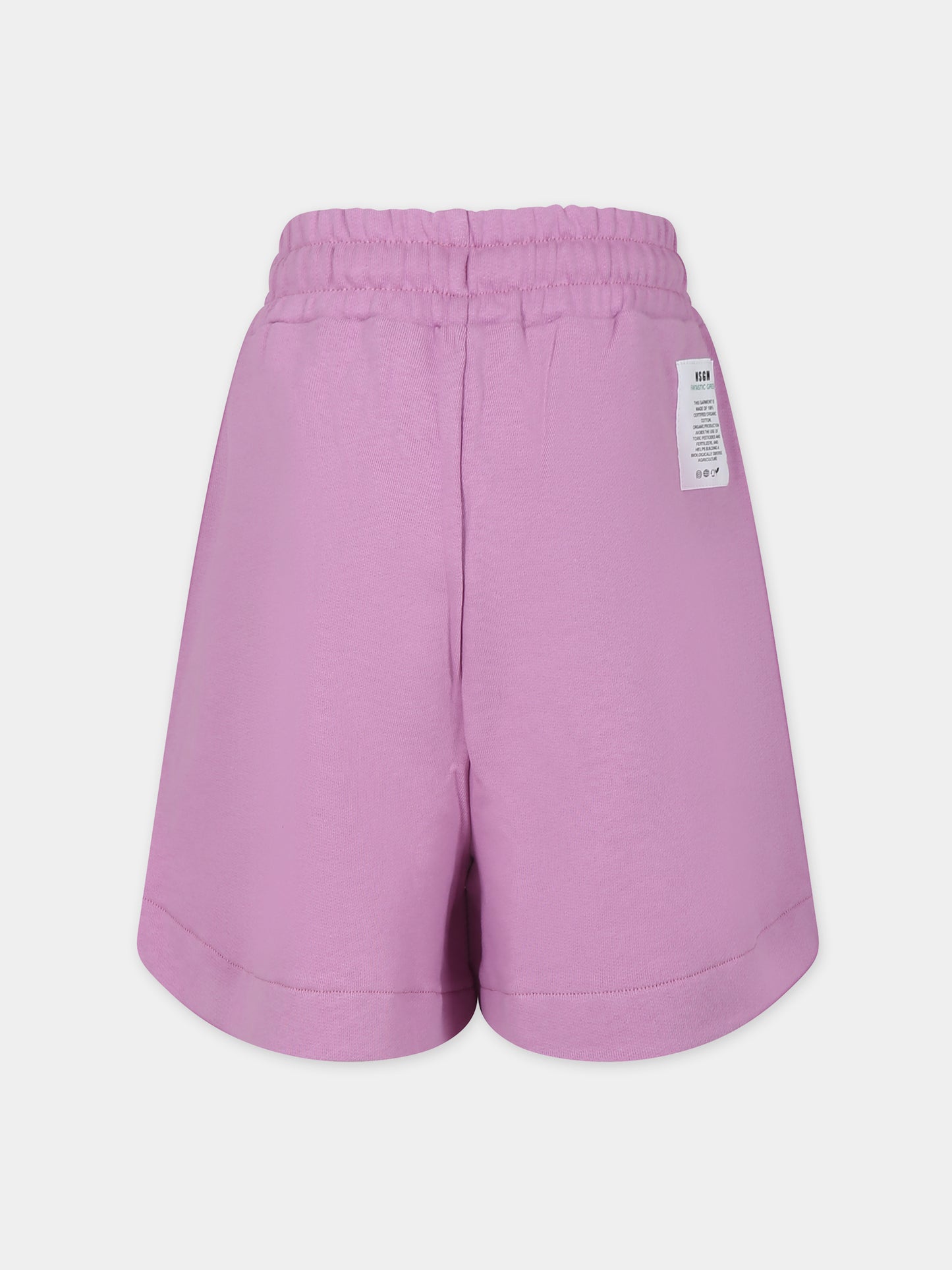 Shorts viola per bambina con logo,Msgm Kids,MS027663 071