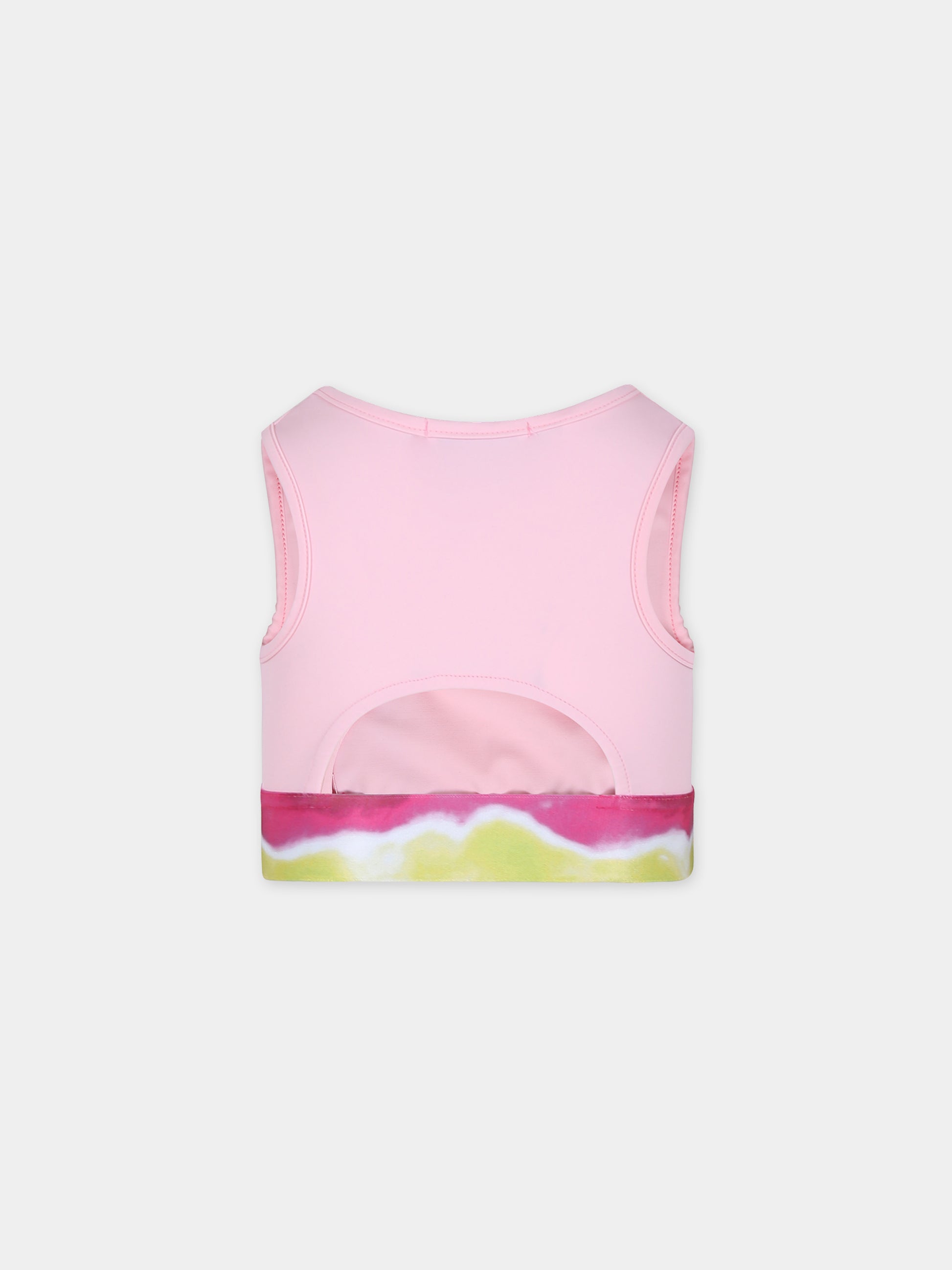 Top crop rosa per bambina con logo,Msgm Kids,MS028762 042