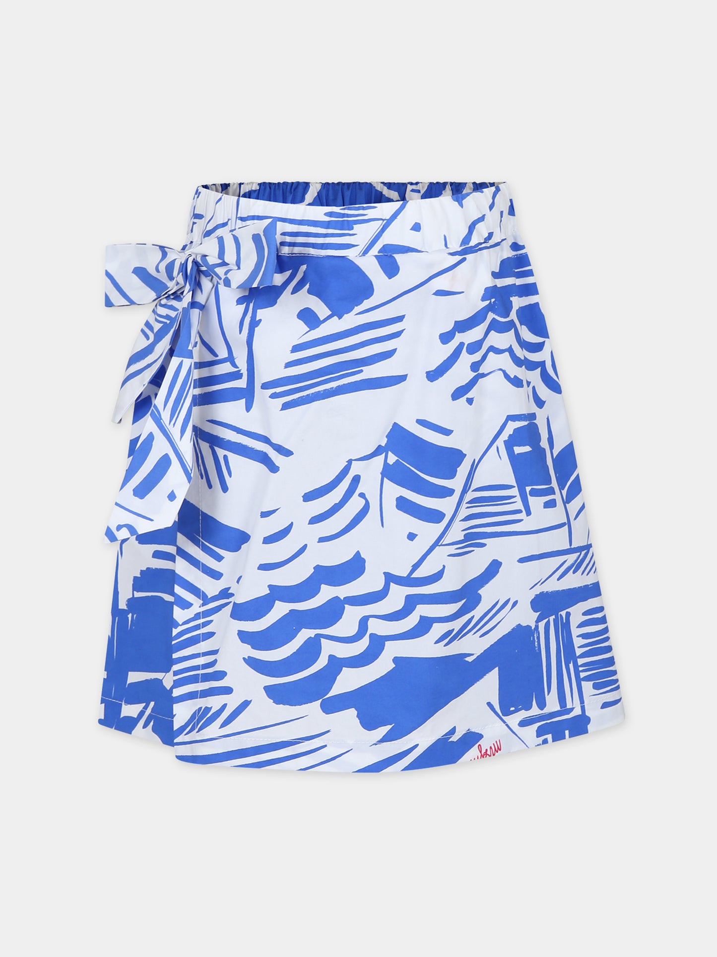 Shorts crop blu per bambina con logo,Msgm Kids,MS028862 130