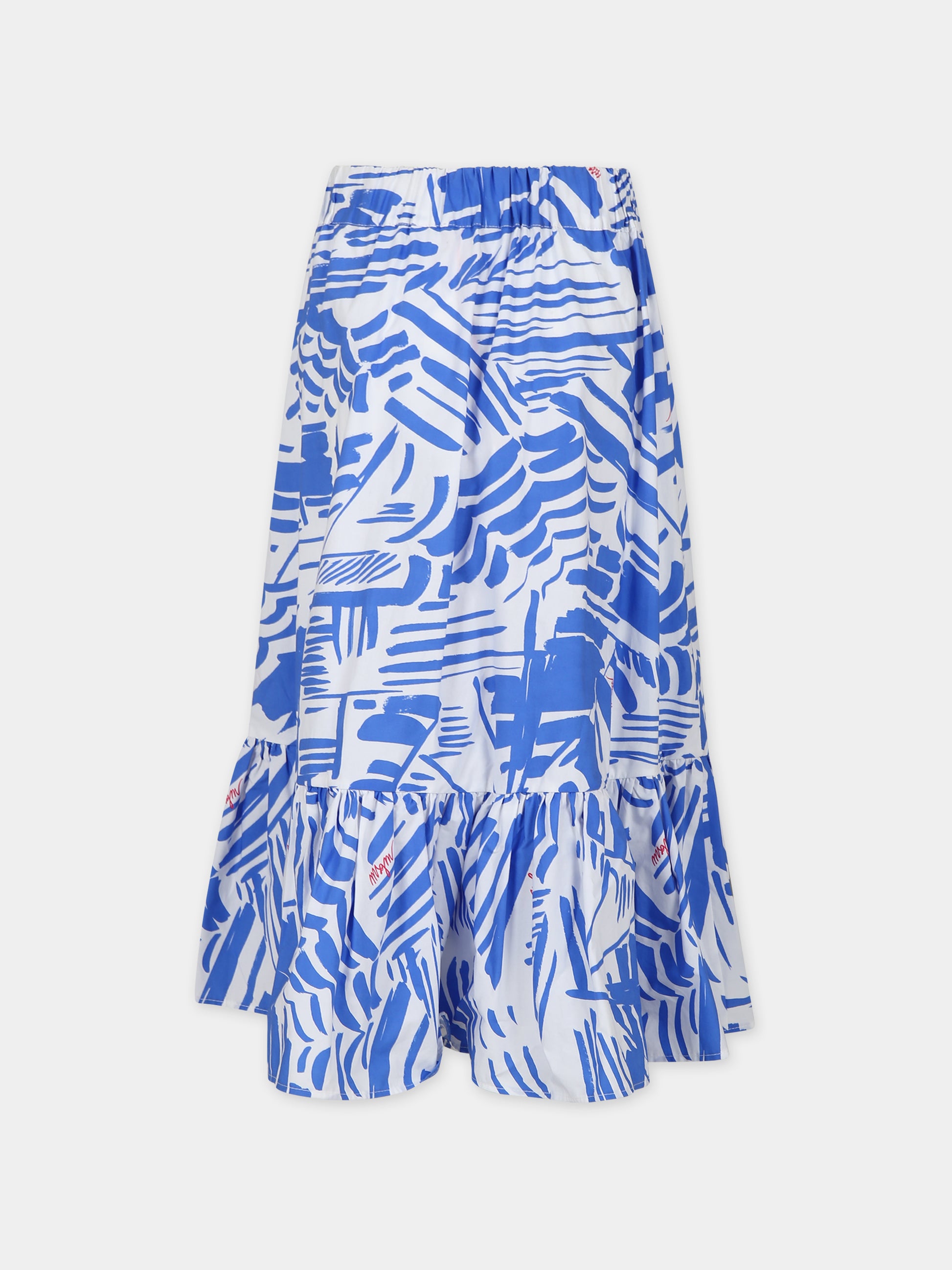 Gonna blu per bambina con logo,Msgm Kids,MS028865 130