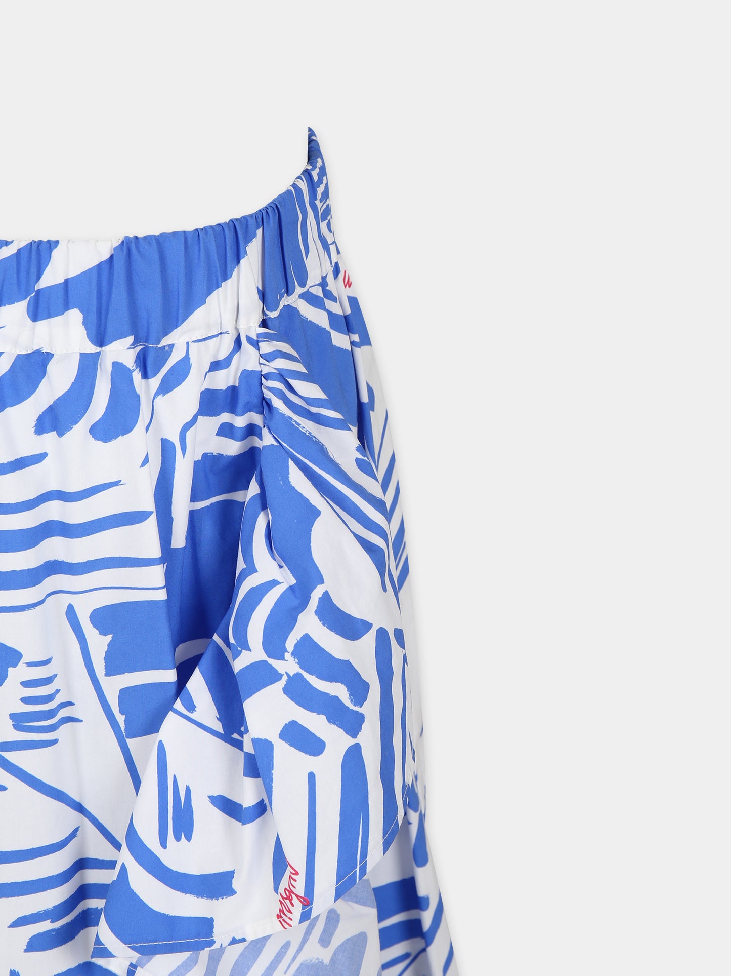 Gonna blu per bambina con logo,Msgm Kids,MS028865 130