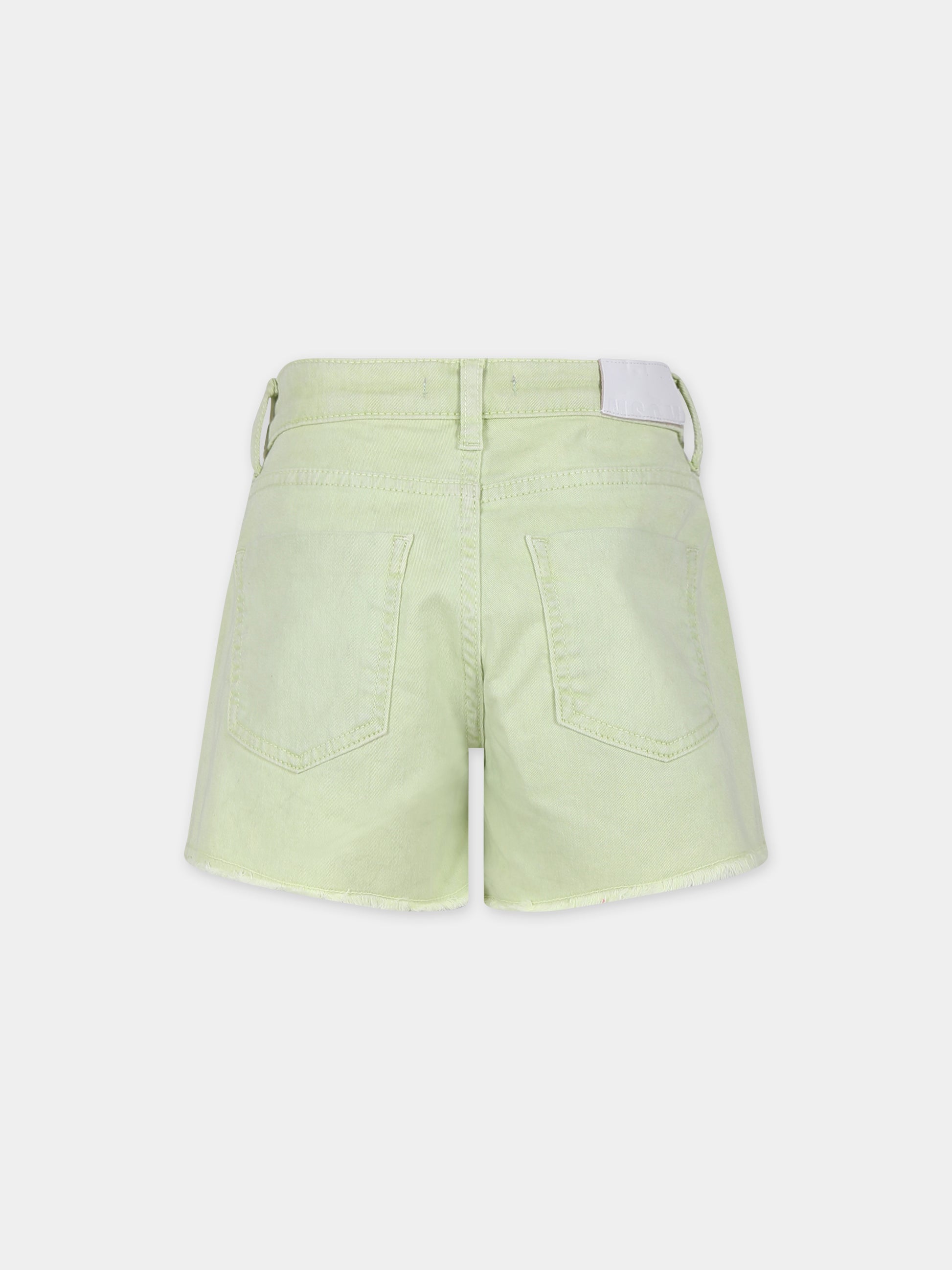 Shorts verdi per bambina con logo,Msgm Kids,MS029374 086