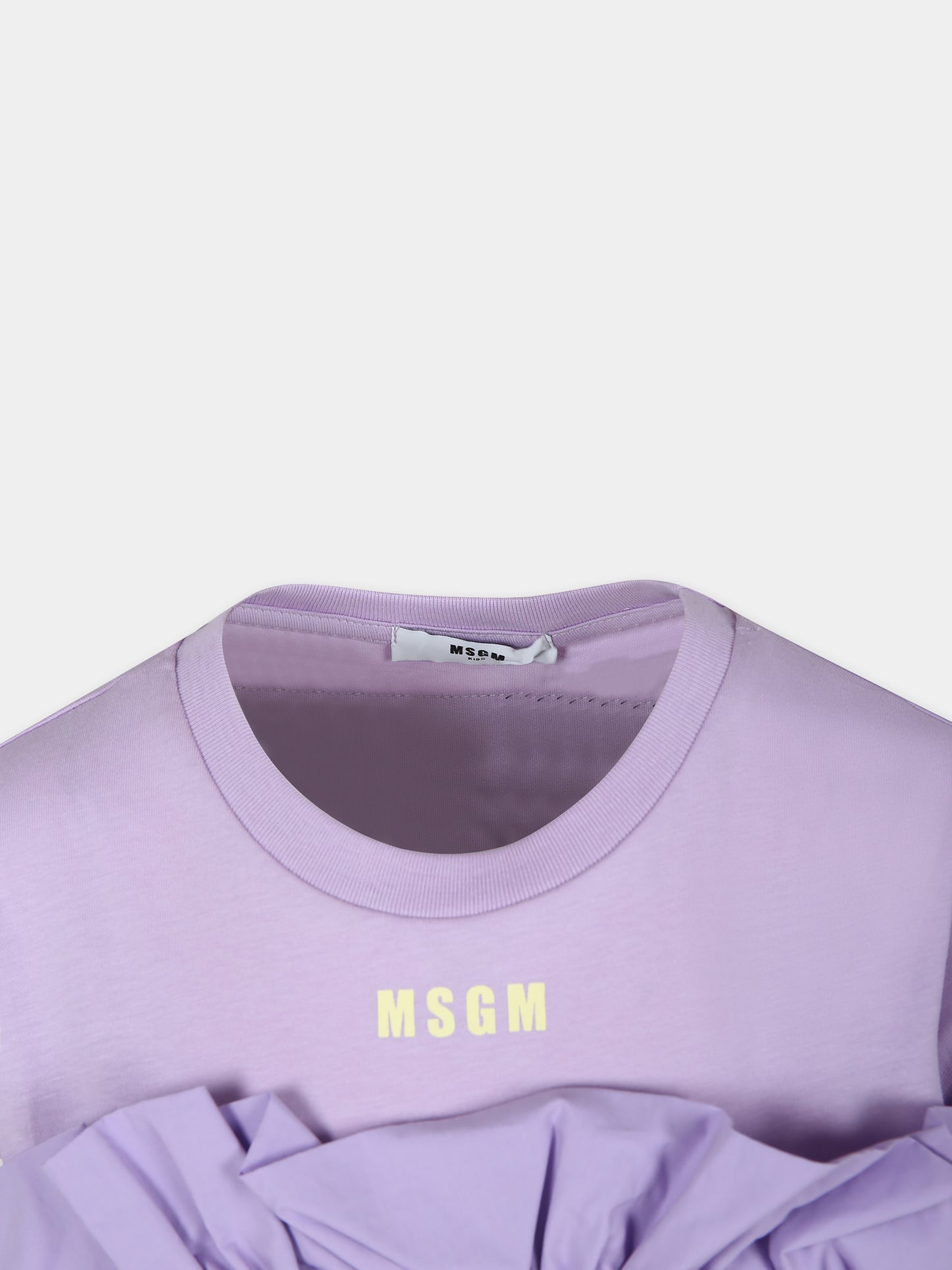 T-shirt lilla per bambina con logo,Msgm Kids,MS029450 071
