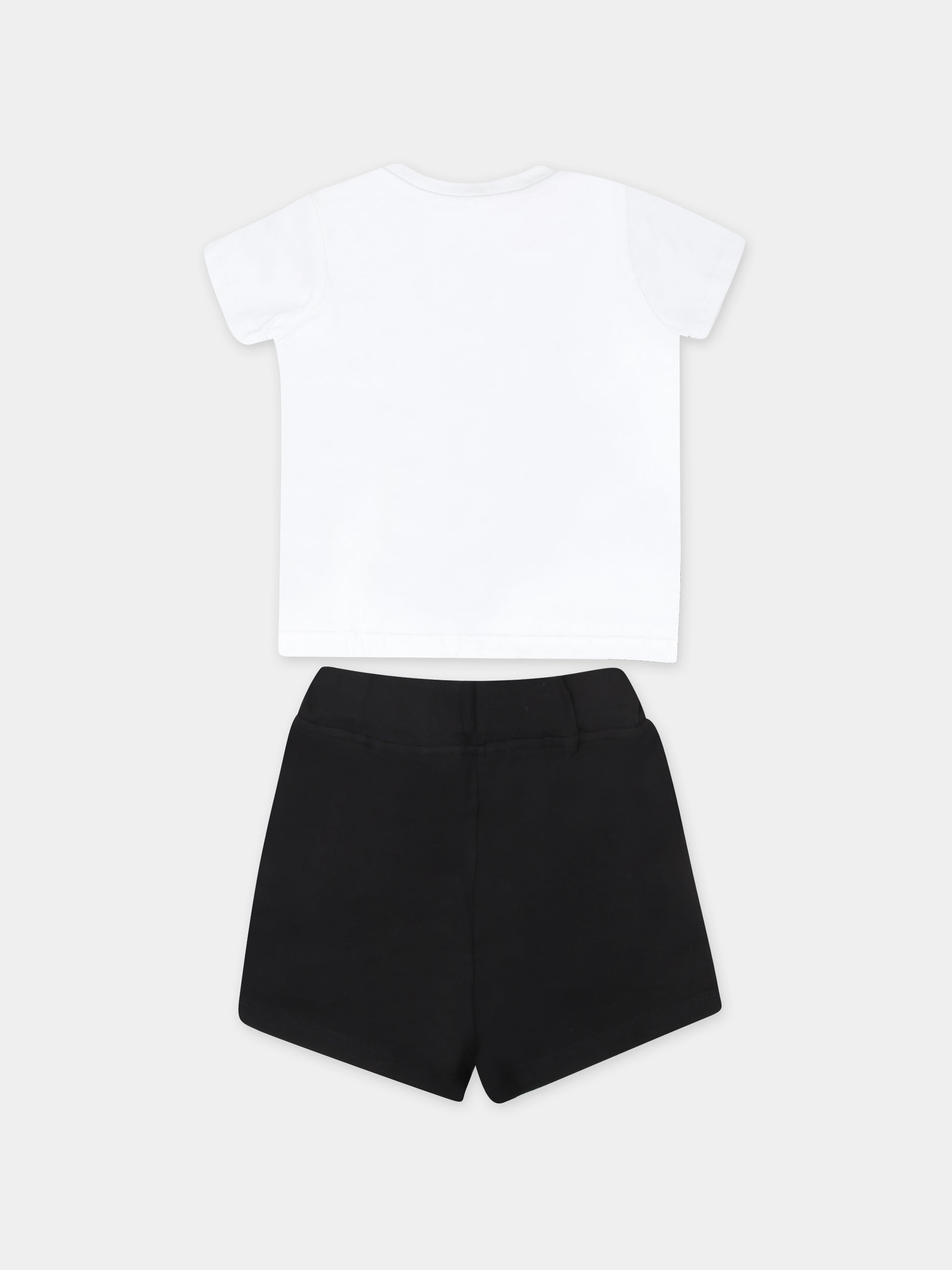 Completo bianco per neonato con logo e stampa,Msgm Kids,MS029558 001/01