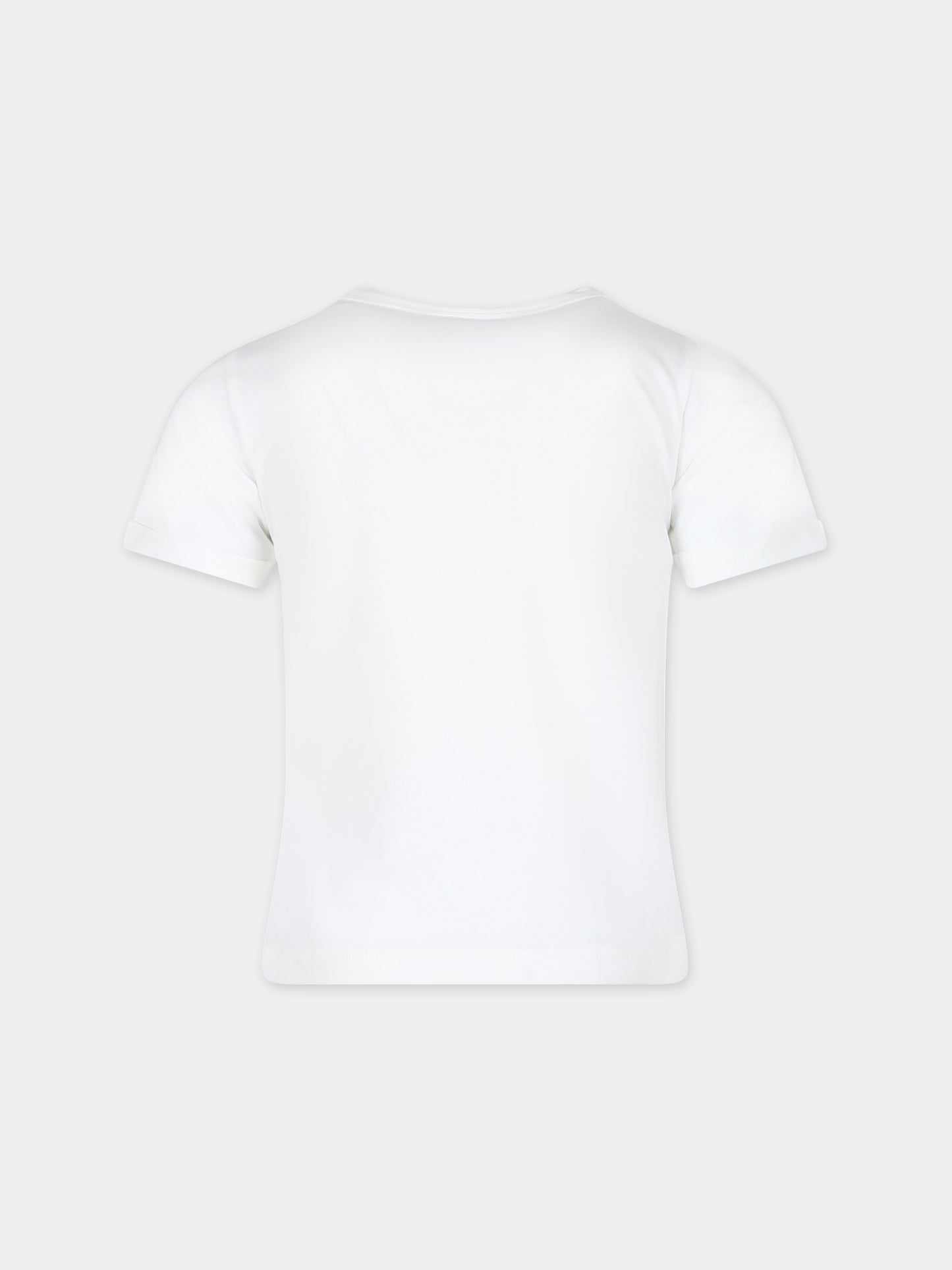 T-shirt bianca per bambina con stella,Stella Mccartney Kids,TS8B91 Z0434 101