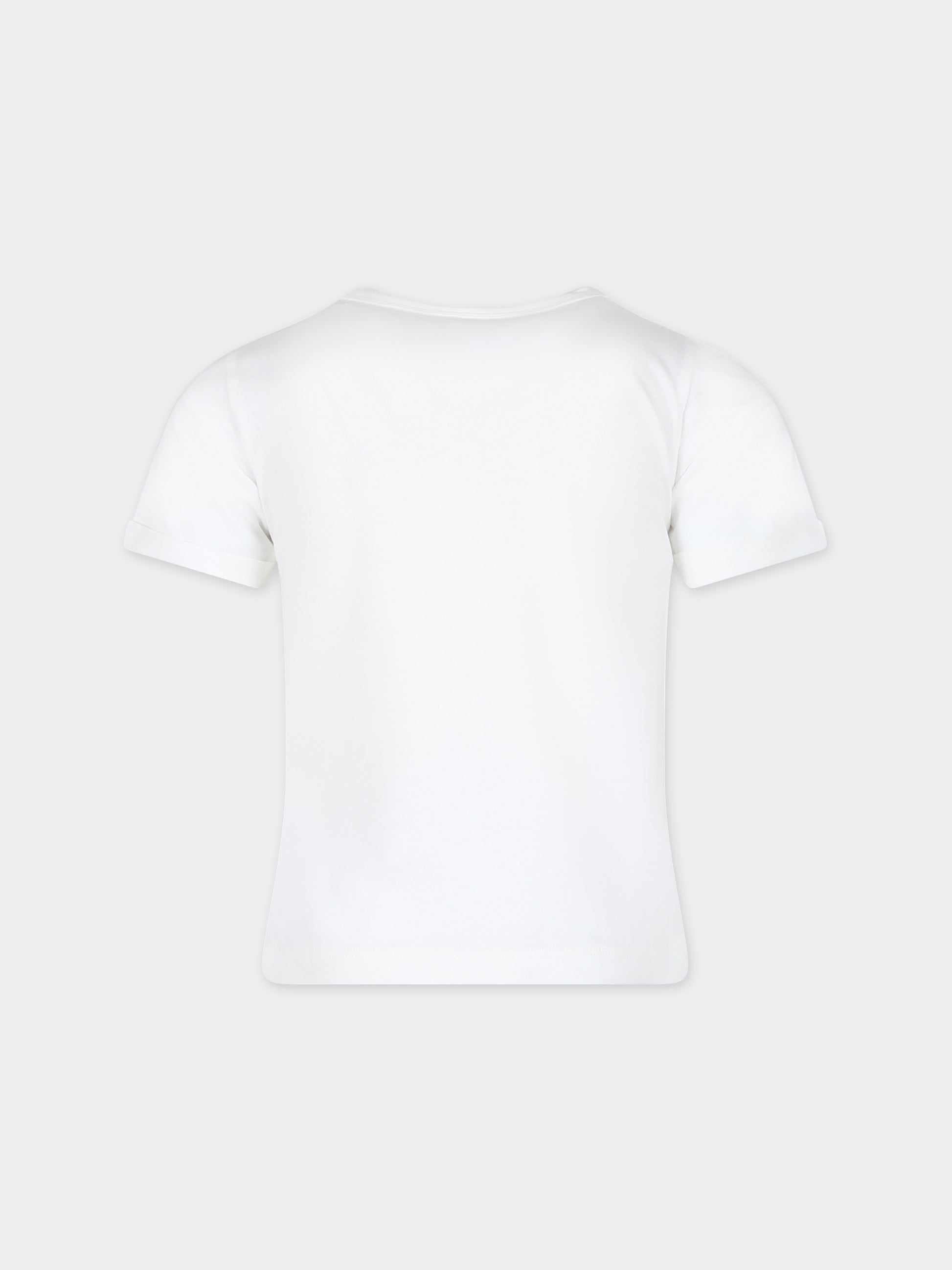 T-shirt bianca per bambina con stella,Stella Mccartney Kids,TS8B91 Z0434 101