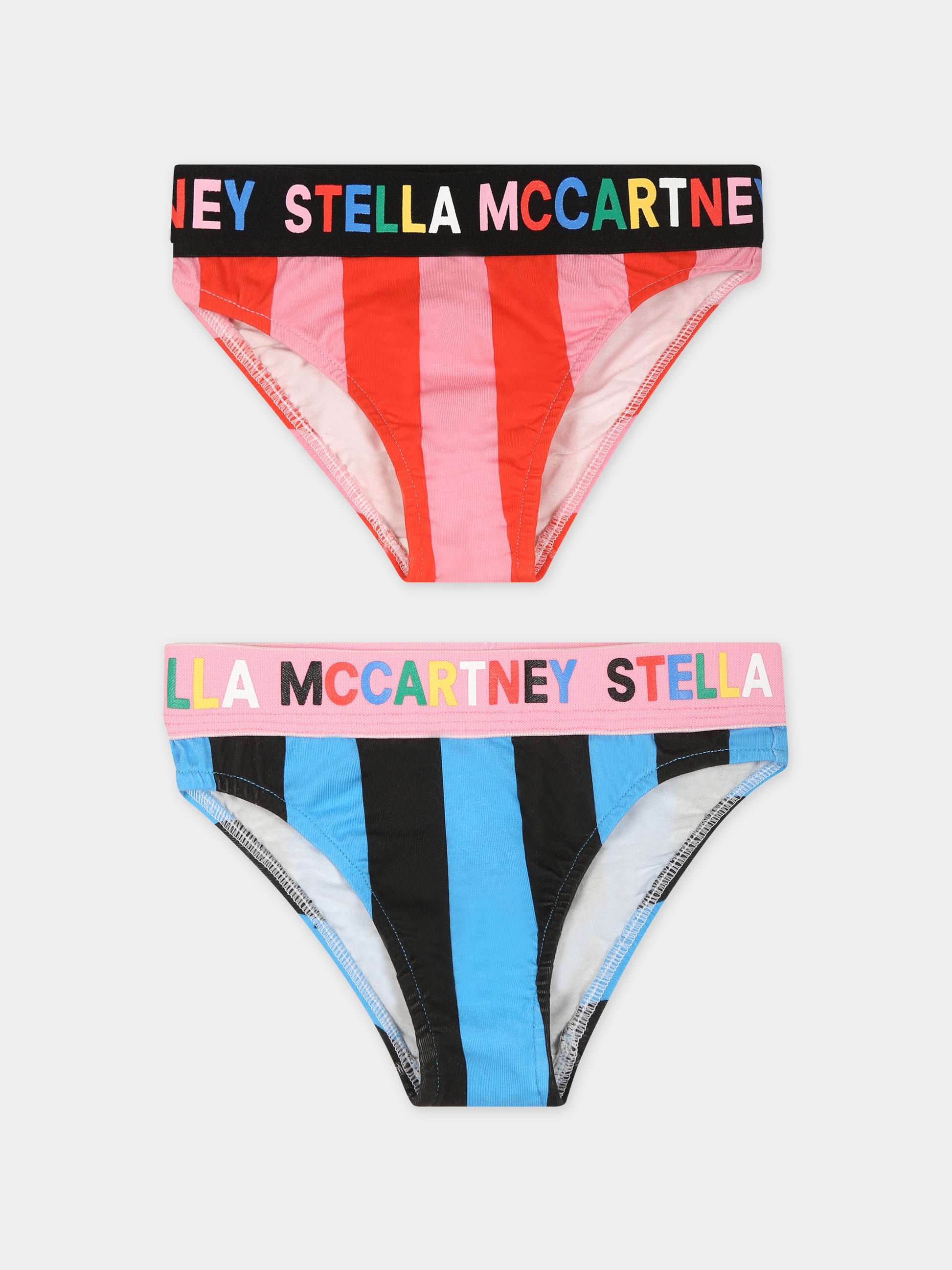 Set slip multicolor per bambina con logo,Stella Mccartney Kids,TT0A39 Z1548 999MC