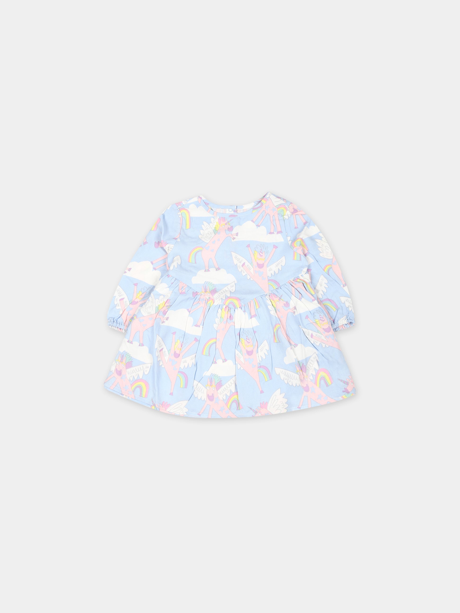 Vestito celeste per neonata con unicorni,Stella Mccartney Kids,TT1151 Z1479 602MC