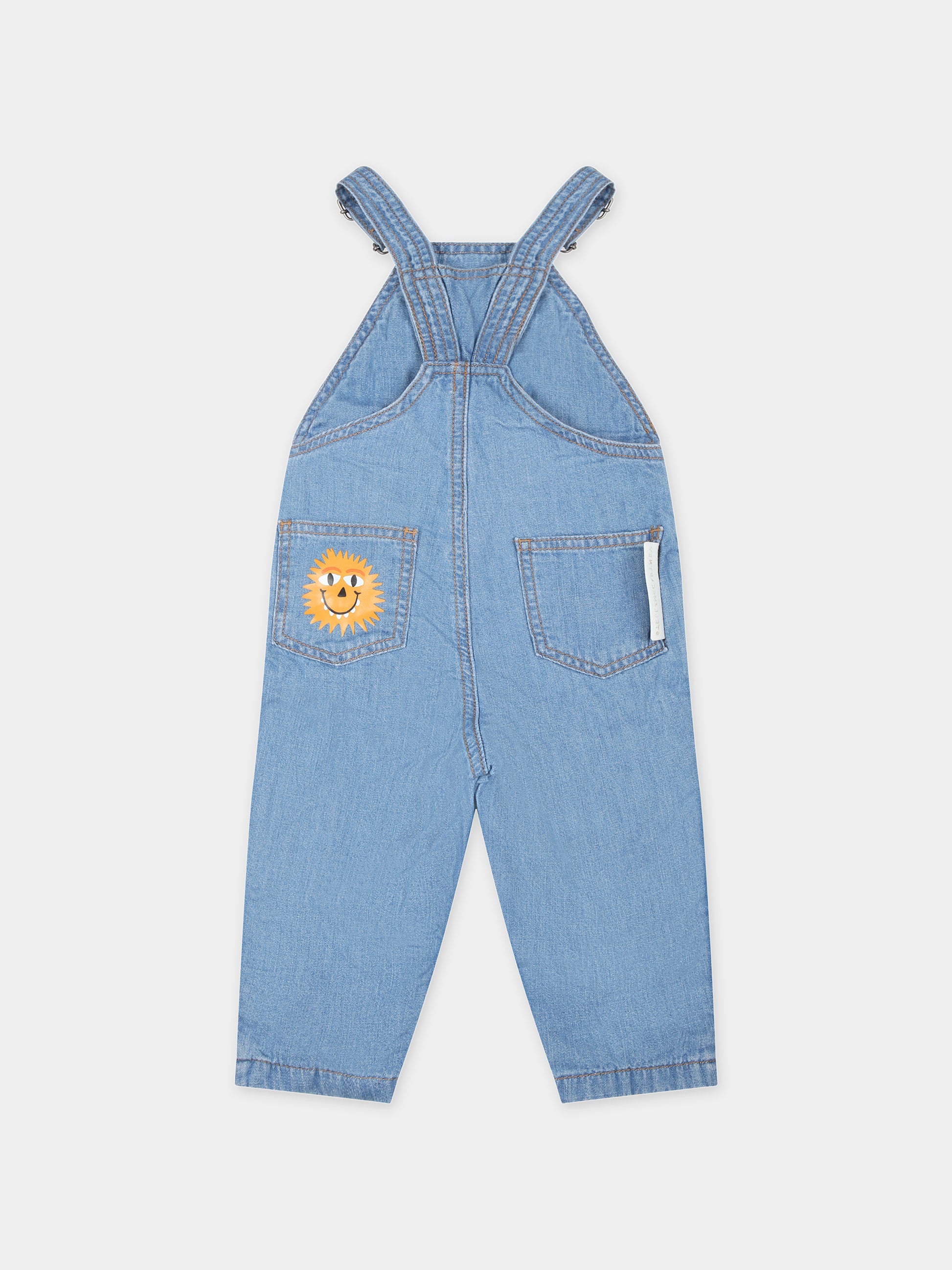 Salopette blu per neonato con stampa alberi,Stella Mccartney Kids,TTA522 Z1267 618