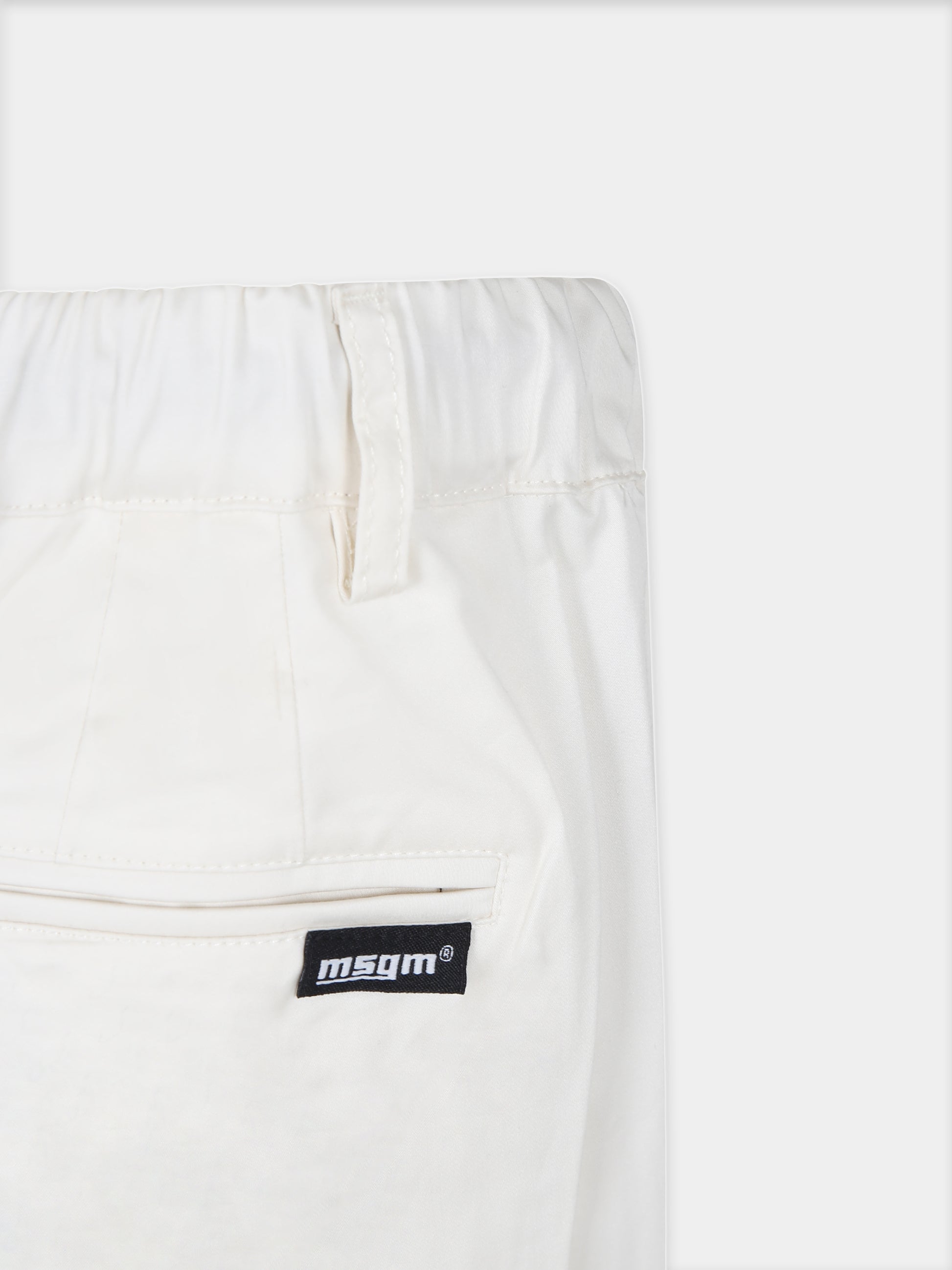 Pantaloni avorio per bambino con logo,Msgm Kids,MS029540 AVORIO