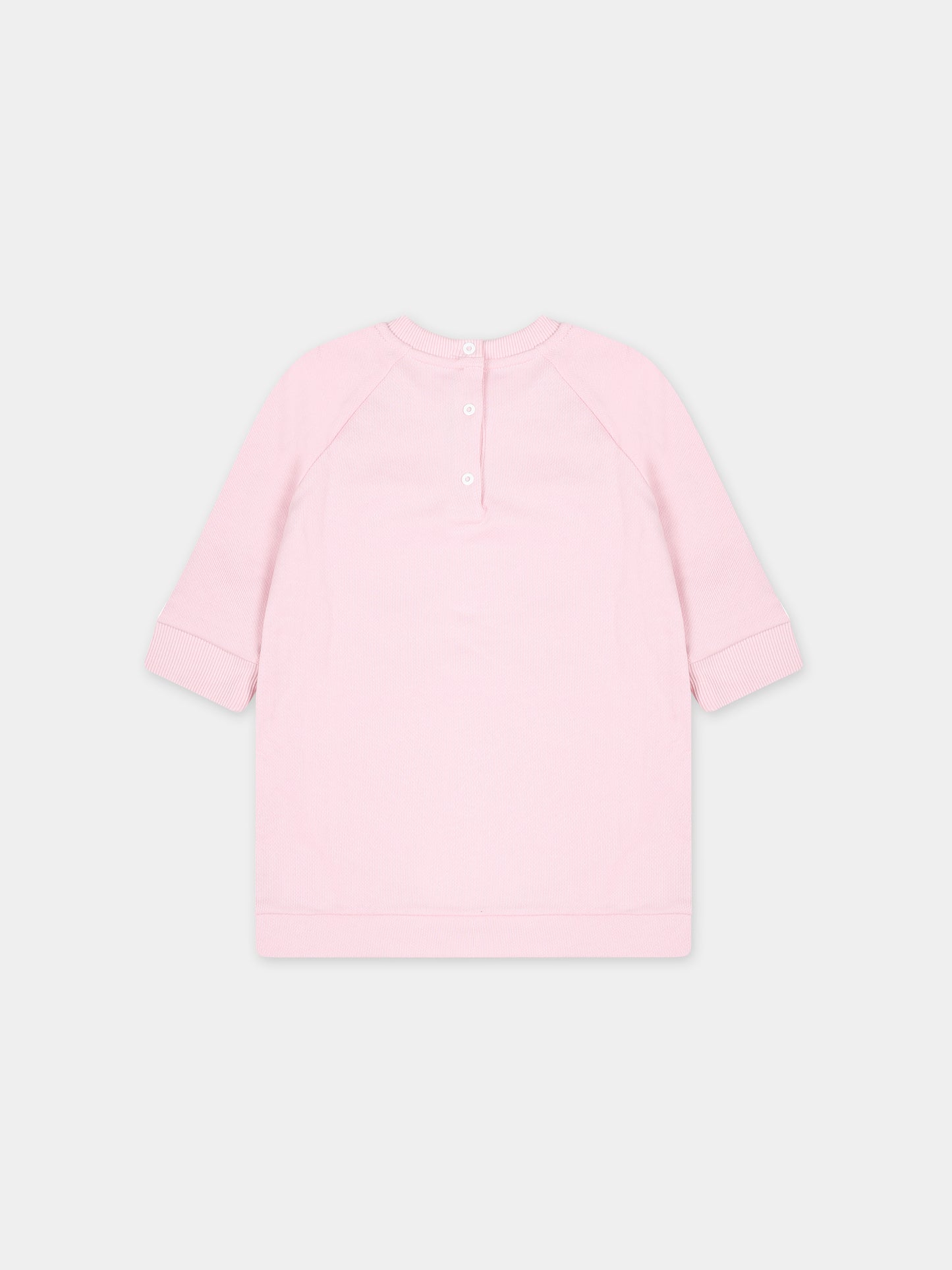 Vestito rosa per neonata con logo,Balmain Kids,BS1000 Z0001 540AG