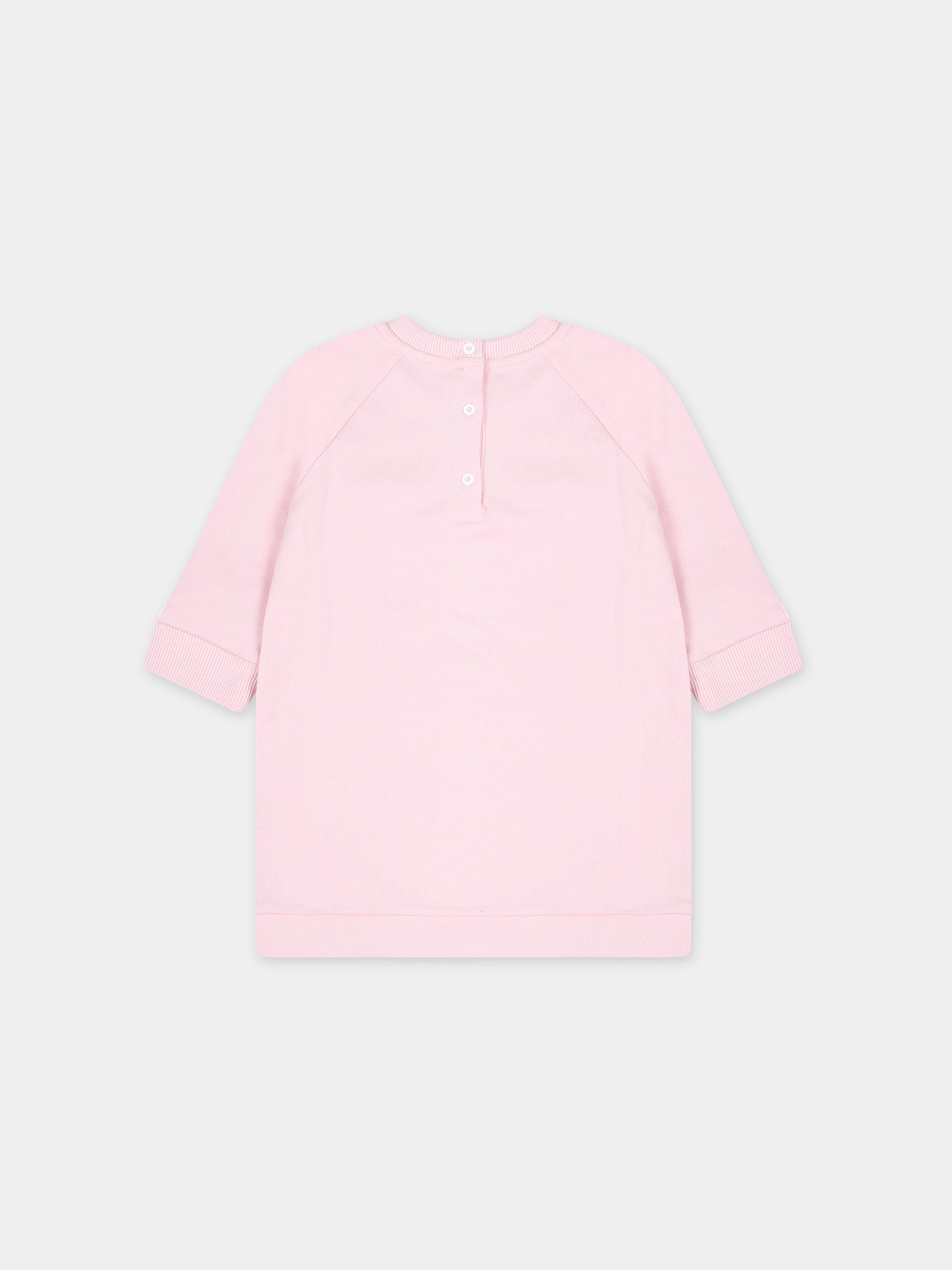 Vestito rosa per neonata con logo,Balmain Kids,BS1000 Z0001 540AG