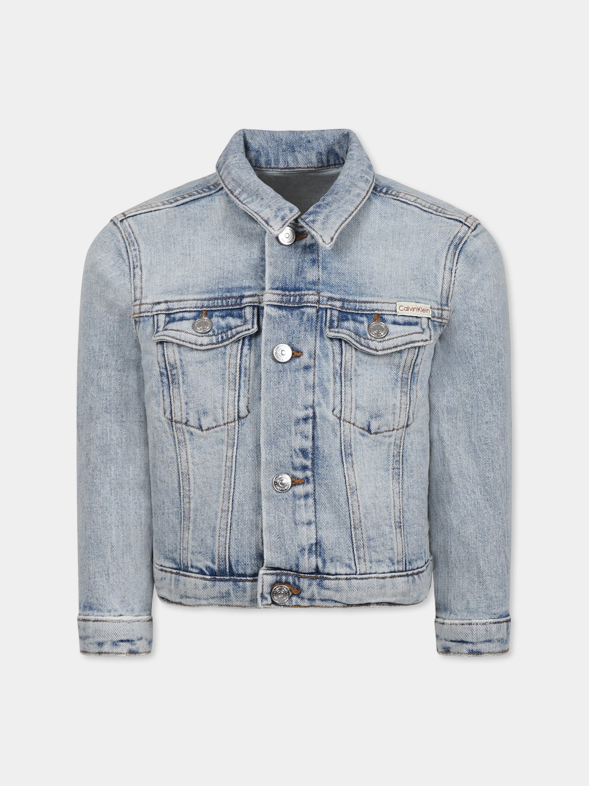 Giubbotto di jeans denim per bambino con logo,Calvin Klein Kids,24F CKIB0IB02308J IB0IB02308 1AA